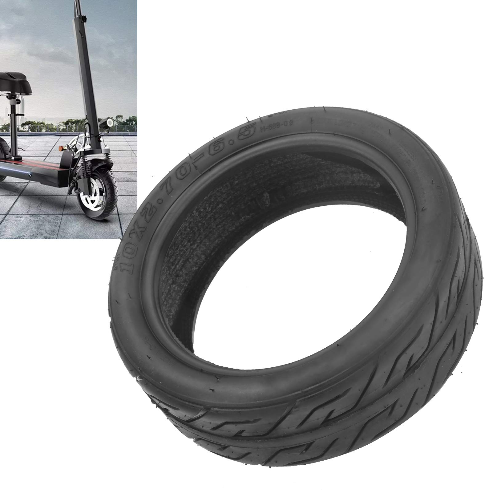 10x2.70-6.5 Vacuum Tire for Electric Scooter - Heat & Impact Resistant, Air Tight Rubber Tire Cover - Perfect for Balance Scooters & 10 Inch Wheels - Ideal for Commuting, Urban Travel & Outdoor Adventures
