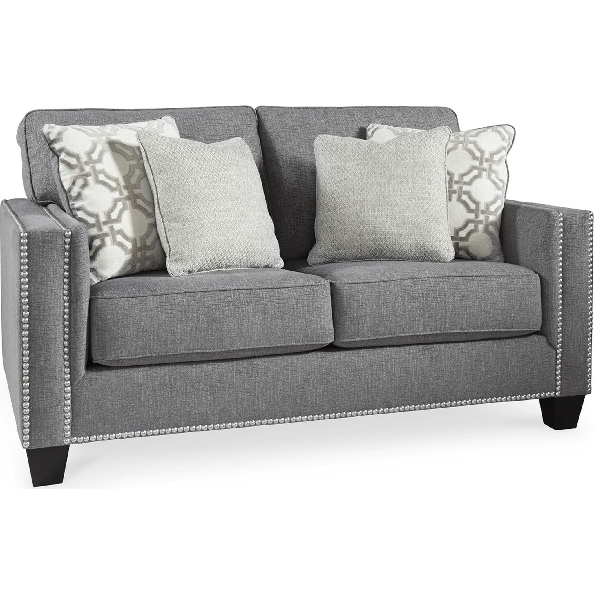 Barrali Loveseat Sofa - Modern 2-Seater Couch with Comfortable Cushions in Soft Gray (Fog) - Perfect for Living Room, Apartment, or Small Space Decor