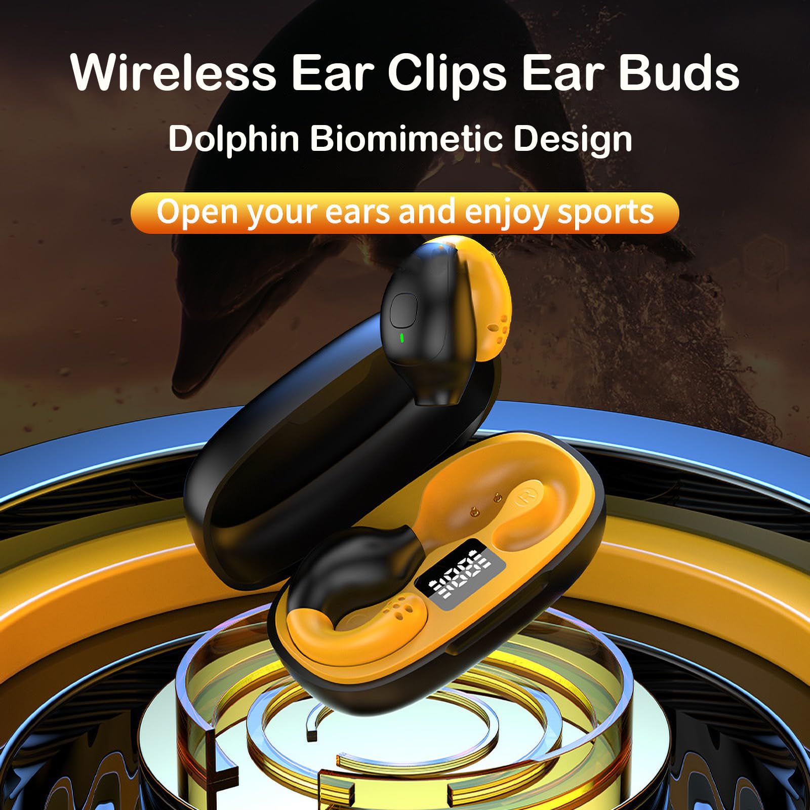 Wireless Bluetooth Clip-On Open Ear Earbuds with Bone Conduction Technology - Lightweight Headphones for Running, Cycling, Workouts & Outdoor Activities