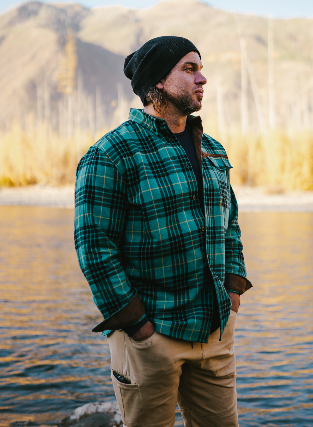 Men's Forever Flannel Shirt - Soft & Comfortable Green Plaid Shirt for Casual Wear & Outdoor Activities