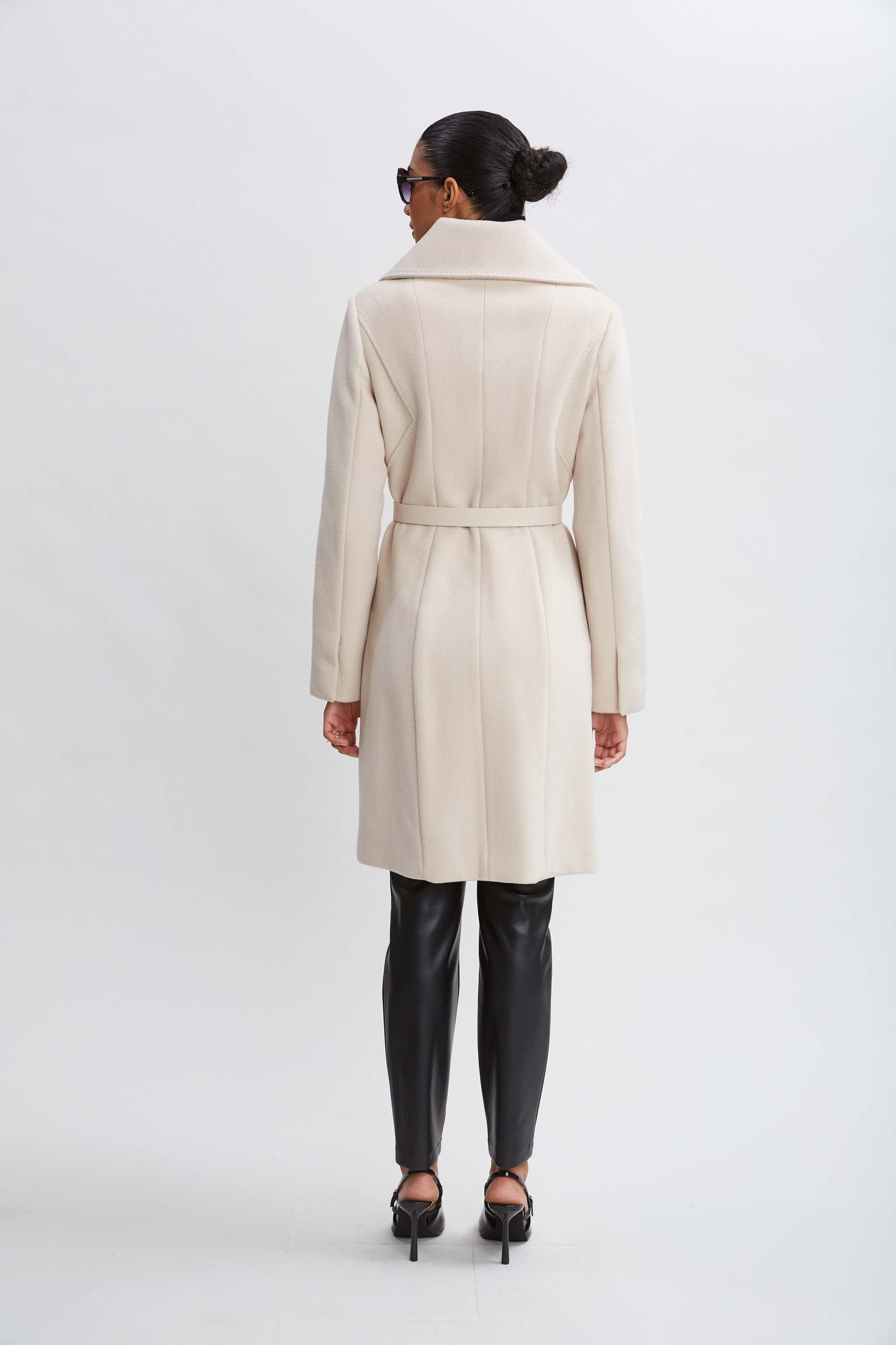 Wool Belted Panel Coat for Women - Stylish Winter Trench Coat with Waist Belt - Perfect for Office, Travel & Formal Occasions