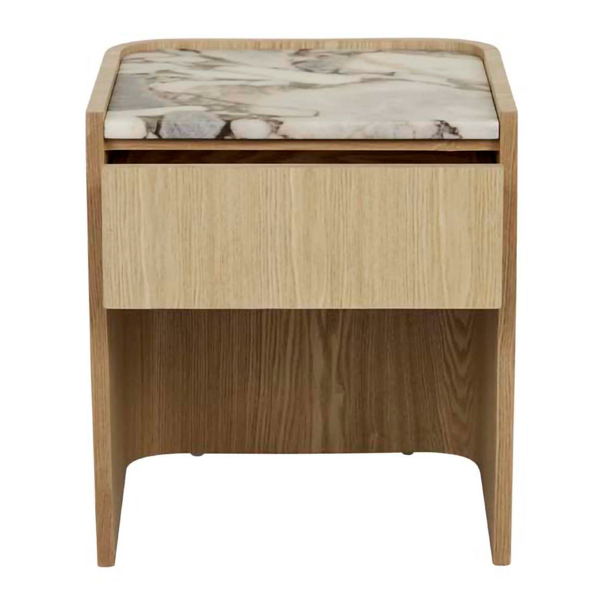 Globe West Elsie Bedside Table - Modern Nightstand with Storage Drawer for Bedroom, Living Room & Office - Stylish Wooden End Table with Shelf