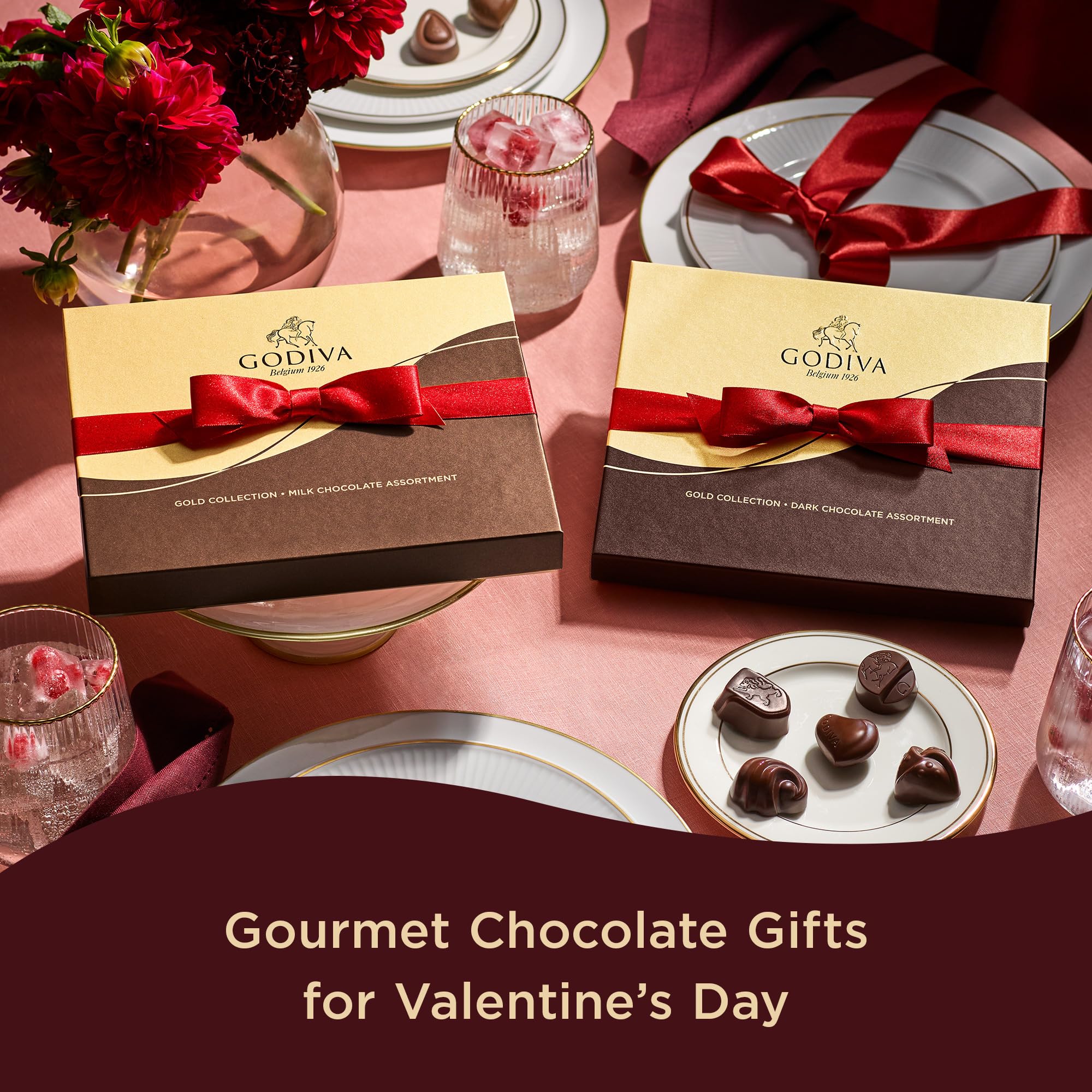 Godiva Dark Chocolate Gift Box - 18pc Gourmet Valentine's Day Treats for Loved Ones & Gift Baskets