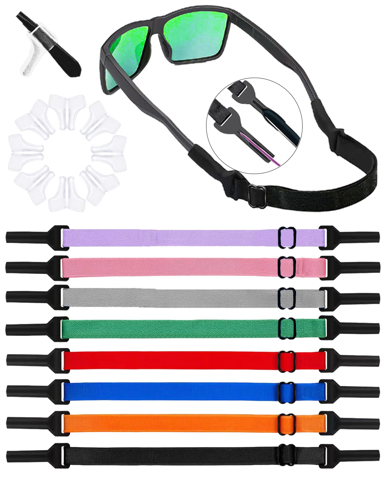 **Kids & Adults Silicone Eyeglasses Strap (6.5-10in) - Adjustable Glasses Holder for Boys, Girls, Women & Men - Perfect for Sports, Reading & Outdoor Activities**