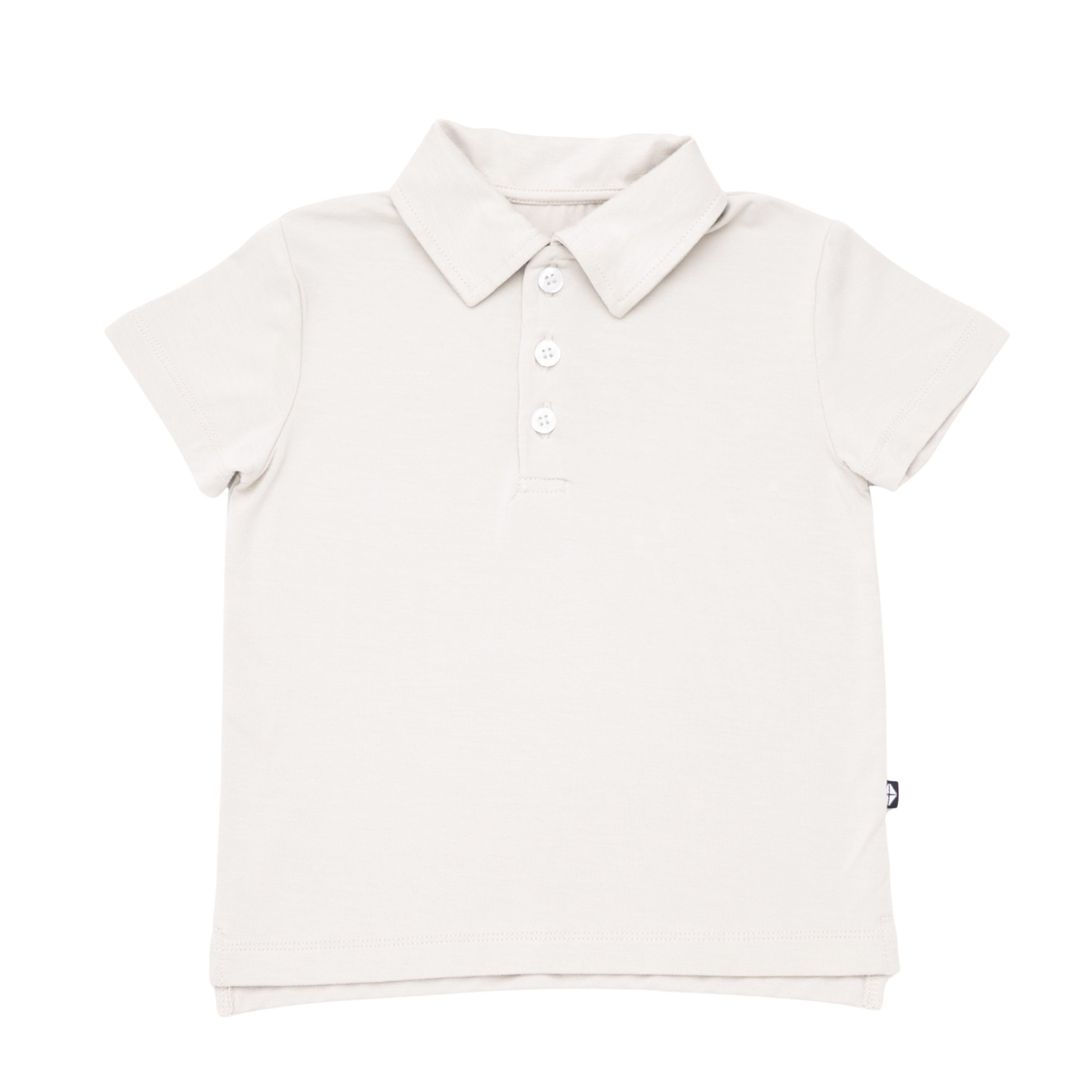 Toddler Short Sleeve Polo Shirt in Oat - Comfortable Cotton Blend for Boys & Girls - Perfect for Playdates, School & Summer Outfits