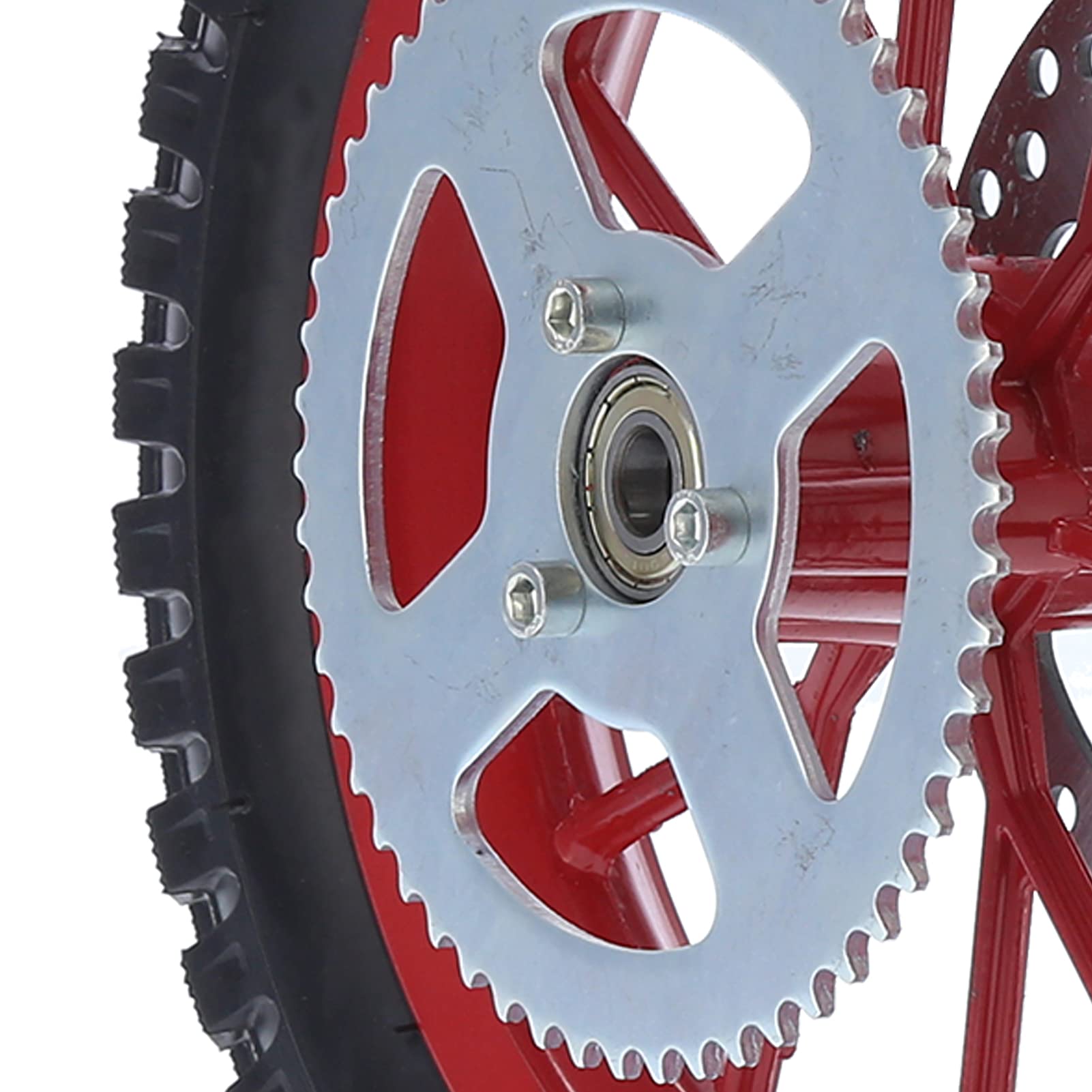 KIMISS 12.5x2.75 Inch Dirt Bike Rear Wheel - Steel Alloy Slip-Proof Mini Pocket Tire for 2 Stroke Motorcycles (Red) - Perfect for Off-Road Racing & Trail Riding