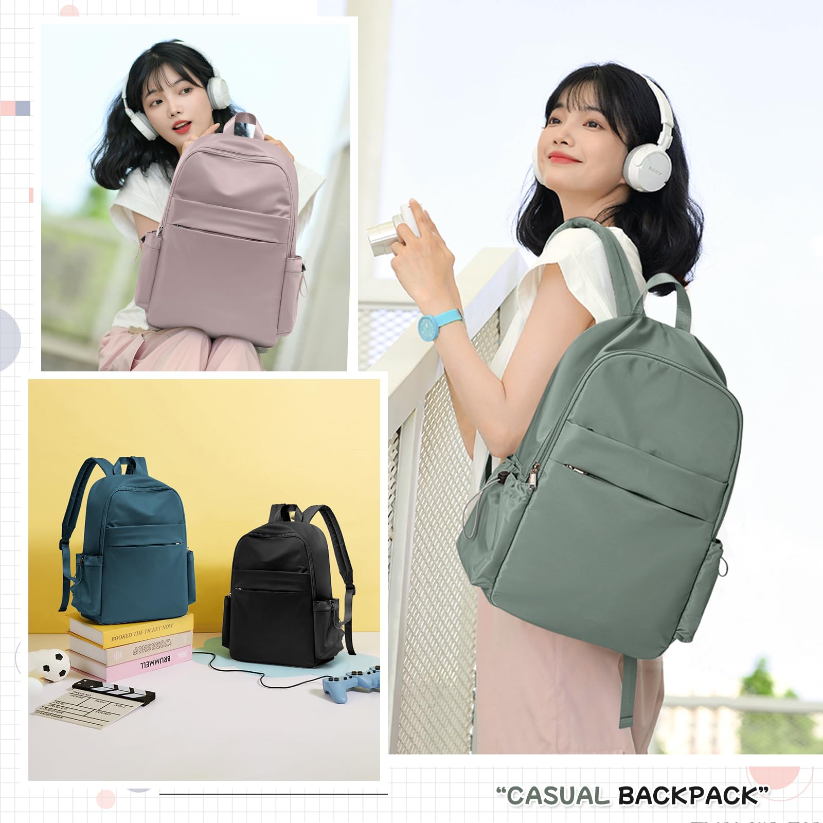 Stylish Anti-Theft Laptop Backpack for Women & Men - Durable Travel Backpack with Laptop Compartment for College, Work & Teachers - Perfect for Commuting, Business Trips & School Use - Green