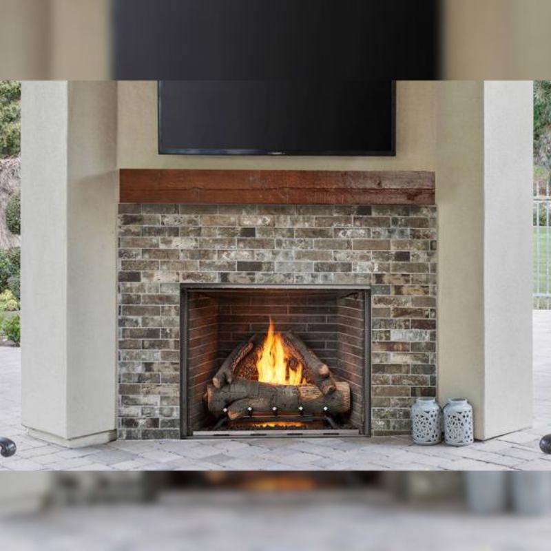 Majestic Courtyard 36 Inch Outdoor Vent-Free Gas Fireplace - Perfect for Patio, Deck, Backyard & Garden Heating