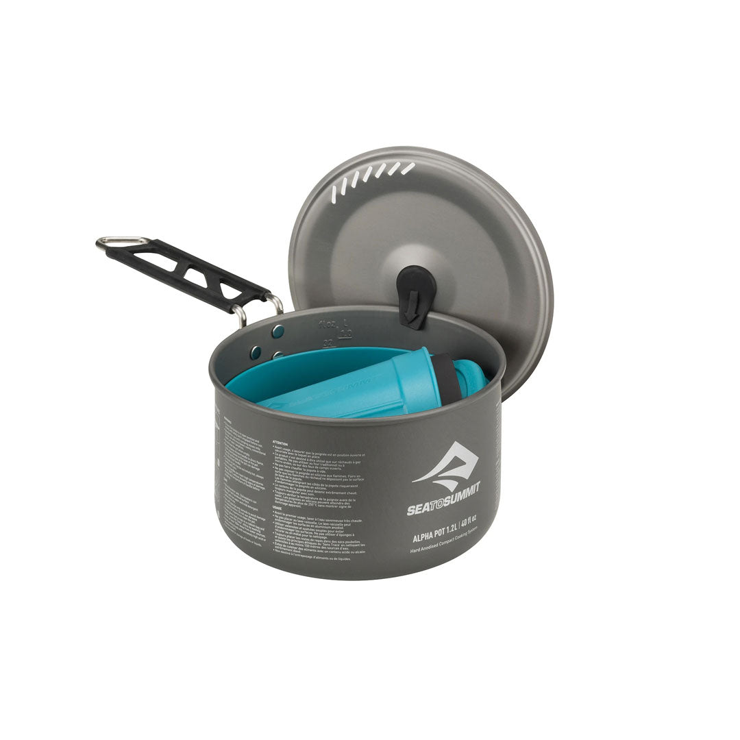 Sea To Summit Alpha Pot Cook Set 1.1L - Lightweight Camping Cookware for Backpacking, Hiking & Outdoor Adventures - Compact Cooking Pot with Lid for Camping Stove