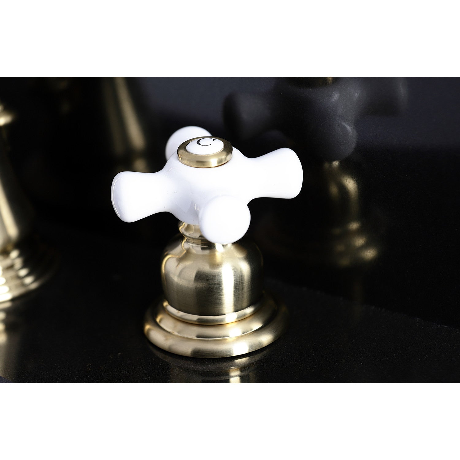American Classic FSC1973PX Two Handle 3-Hole Widespread Bathroom Faucet with Brass Pop-Up Drain - Brushed Brass Finish for Vanity Sink - Perfect for Modern and Traditional Bathroom Decor