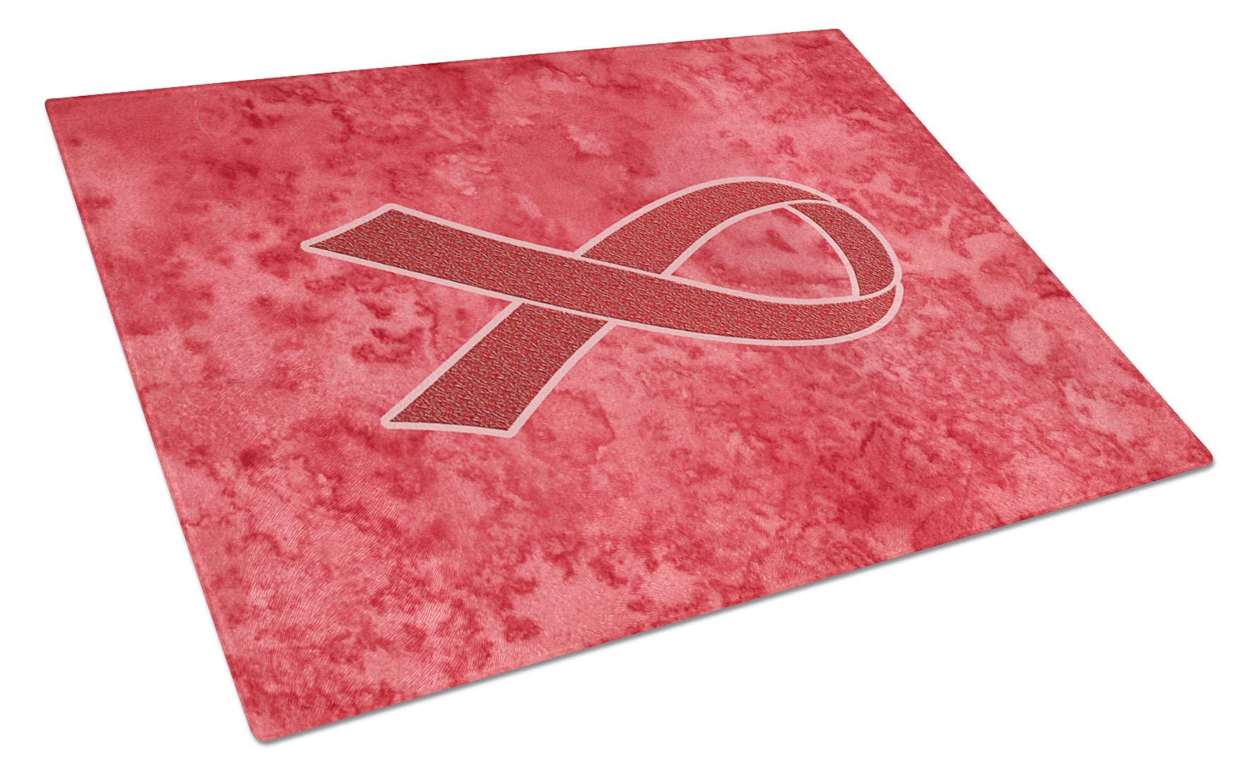 Red Ribbon AIDS Awareness Tempered Glass Cutting Board - Large Decorative Kitchen Chopping & Serving Board for Holidays, Parties & Everyday Use | Durable, Non-Slip, Easy to Clean