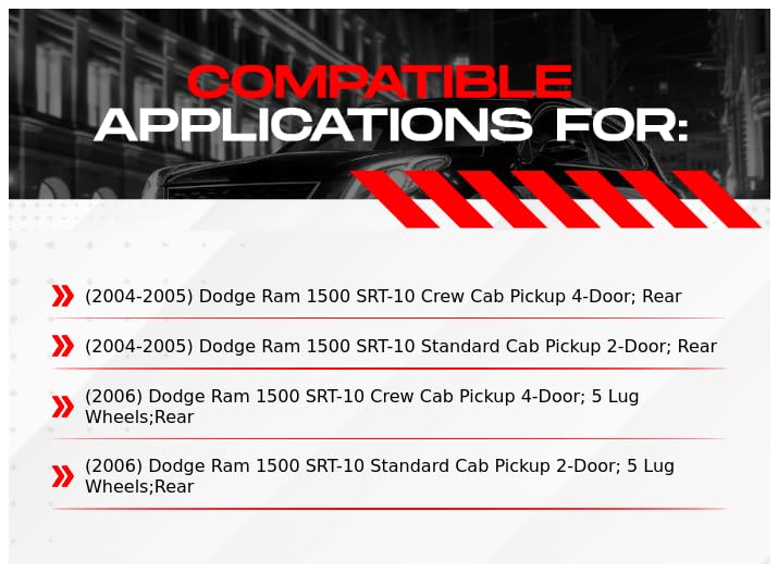 R1 Concepts Rear Brake Pads and Rotors Kit - Ceramic Brake Pads & Drilled Slotted Rotors - Compatible with 2004-2006 Dodge Ram 1500 - Perfect for Heavy-Duty Towing & Off-Road Performance