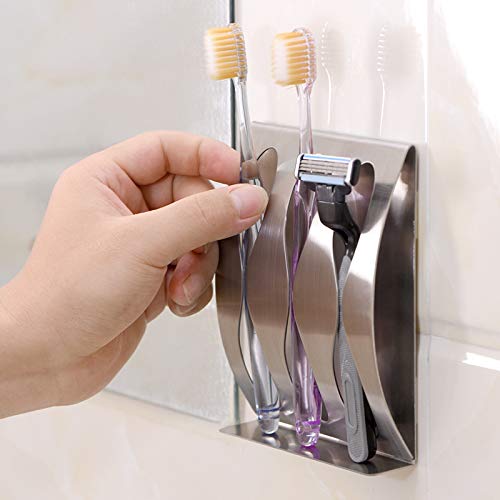 Premium Stainless Steel Toothbrush Holder - Wall Mounted for Bathroom & Shower Organization