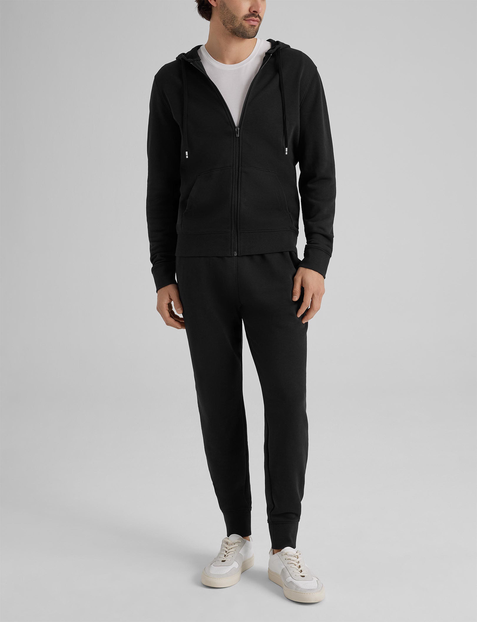 French Terry Full Zip Hoodie & Jogger Pants Set for Men/Women - Cozy Lounge Wear, Casual Outfit, Home Comfort, Gym & Running Activewear