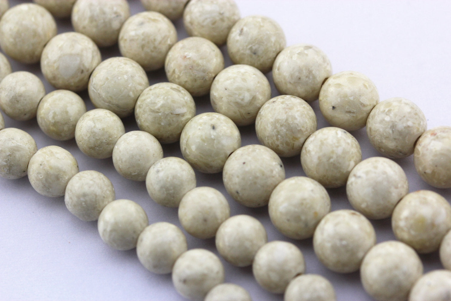 2.0mm Large Hole River Stone Smooth Round Beads - 6mm, 8mm, 10mm, 15.5 Strand - Natural Stone Beads for Jewelry Making, DIY Crafts, Bracelets & Necklaces