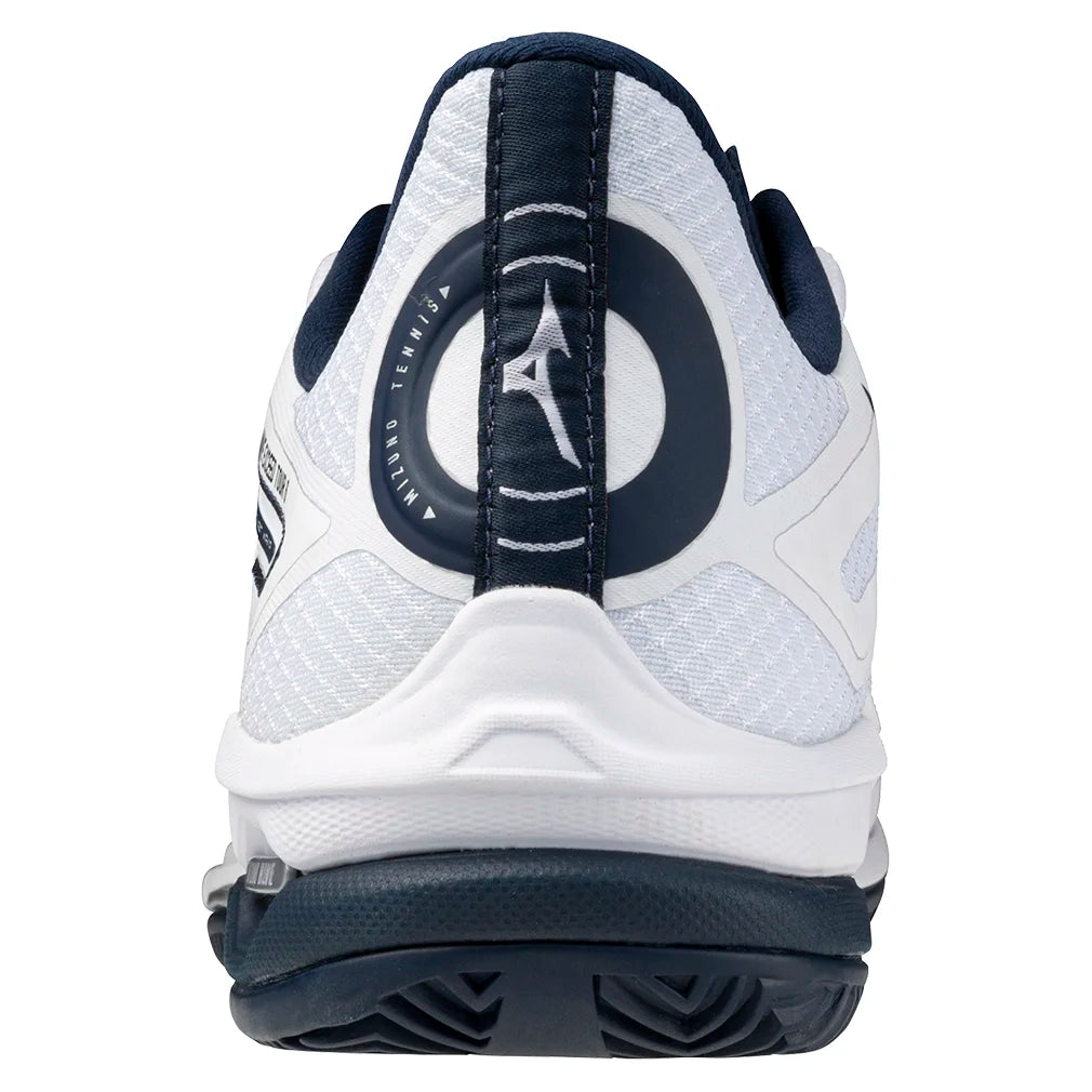 Men's Wave Exceed Tour 6 Clay Tennis Shoes - White & Dress Blue | Lightweight Performance Court Shoes for Clay & Hard Court Play