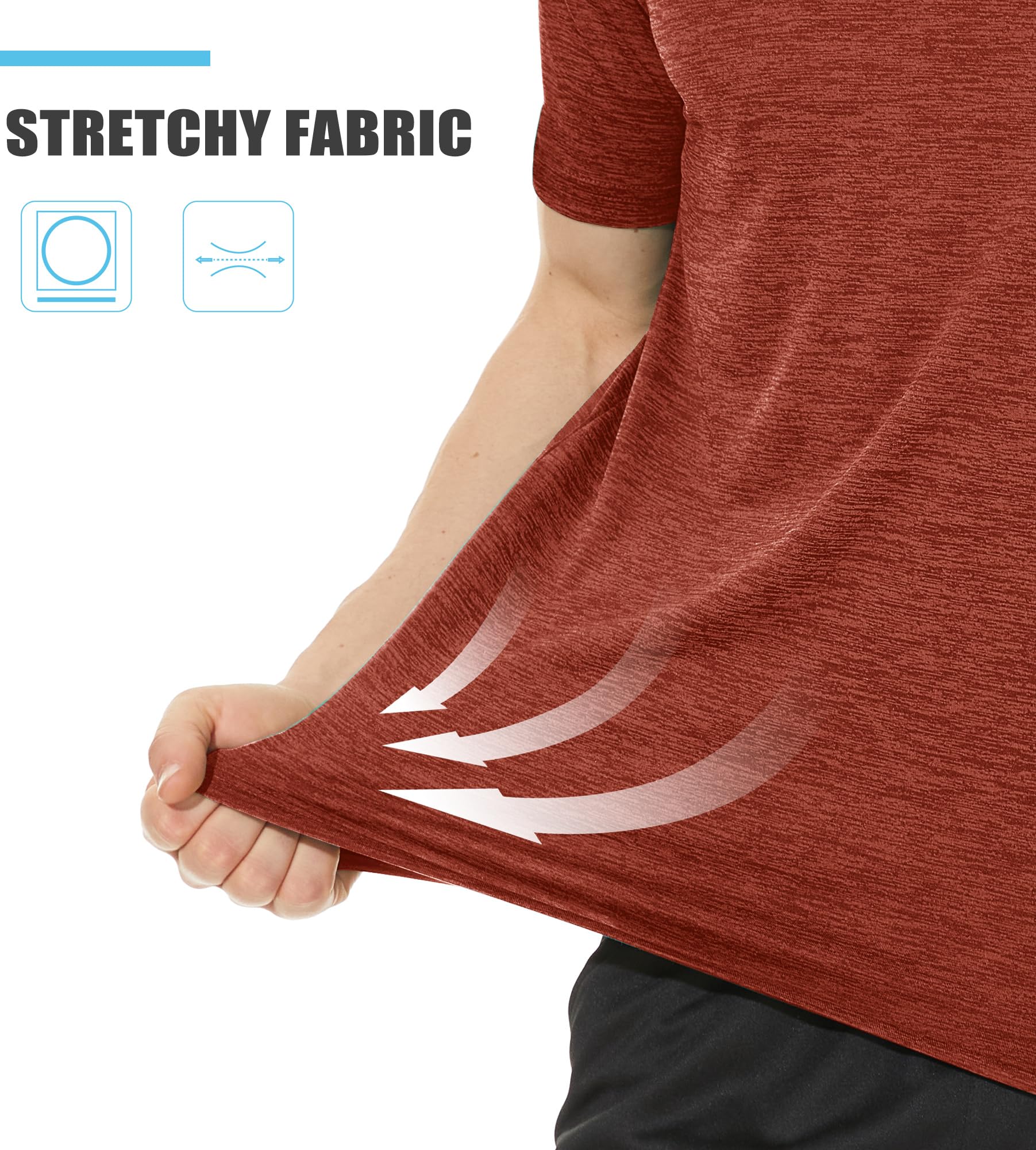 TACVASEN Men's Workout Shirts - Short Sleeve Athletic Dry Fit T-Shirts for Running, Gym & Training - Moisture Wicking Crewneck Tee for Active Lifestyle & Outdoor Sports