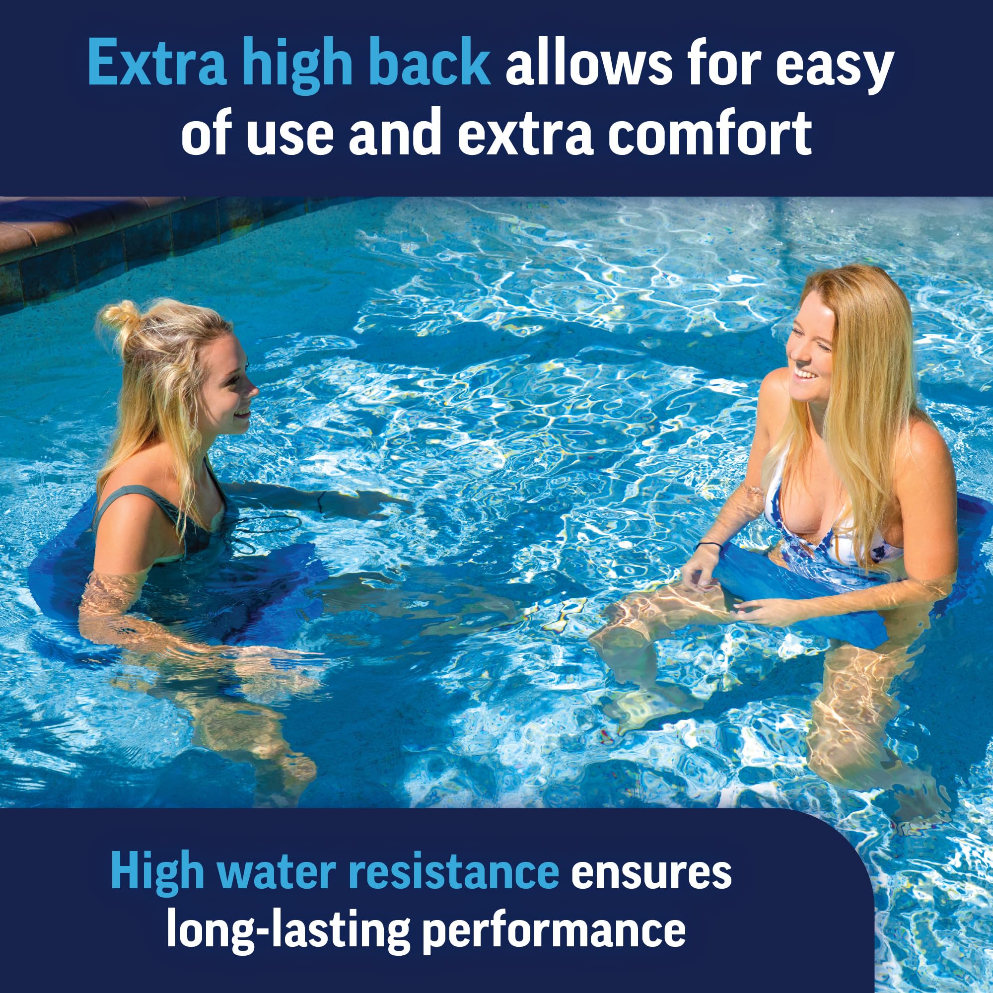 WOW World of Watersports Beach Bronco High Back Floating Pool Seat - Durable Saddle Float for Relaxing in Pools, Lakes, and Beaches