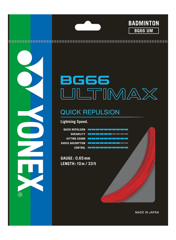 Yonex BG66 Ultimax Badminton String - High Performance Synthetic Gut for Power & Control | Perfect for Tournaments & Training Sessions