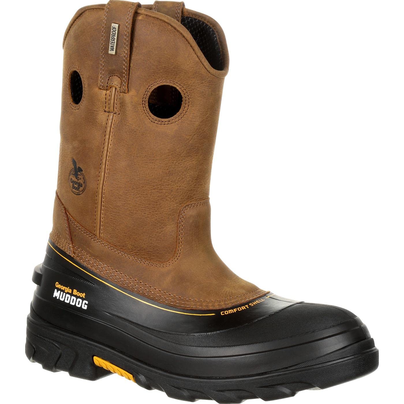 Georgia Boot Men's Muddog Waterproof Steel Toe Work Boots - Heavy Duty Slip Resistant Construction for Construction, Farming & Outdoor Work