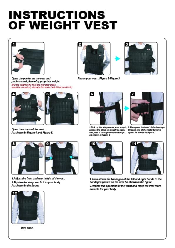 44LB Adjustable Weighted Vest for Men & Women - Workout Training Fitness Jacket with 96 Steel Plates - Perfect for Strength Training, Running, and CrossFit