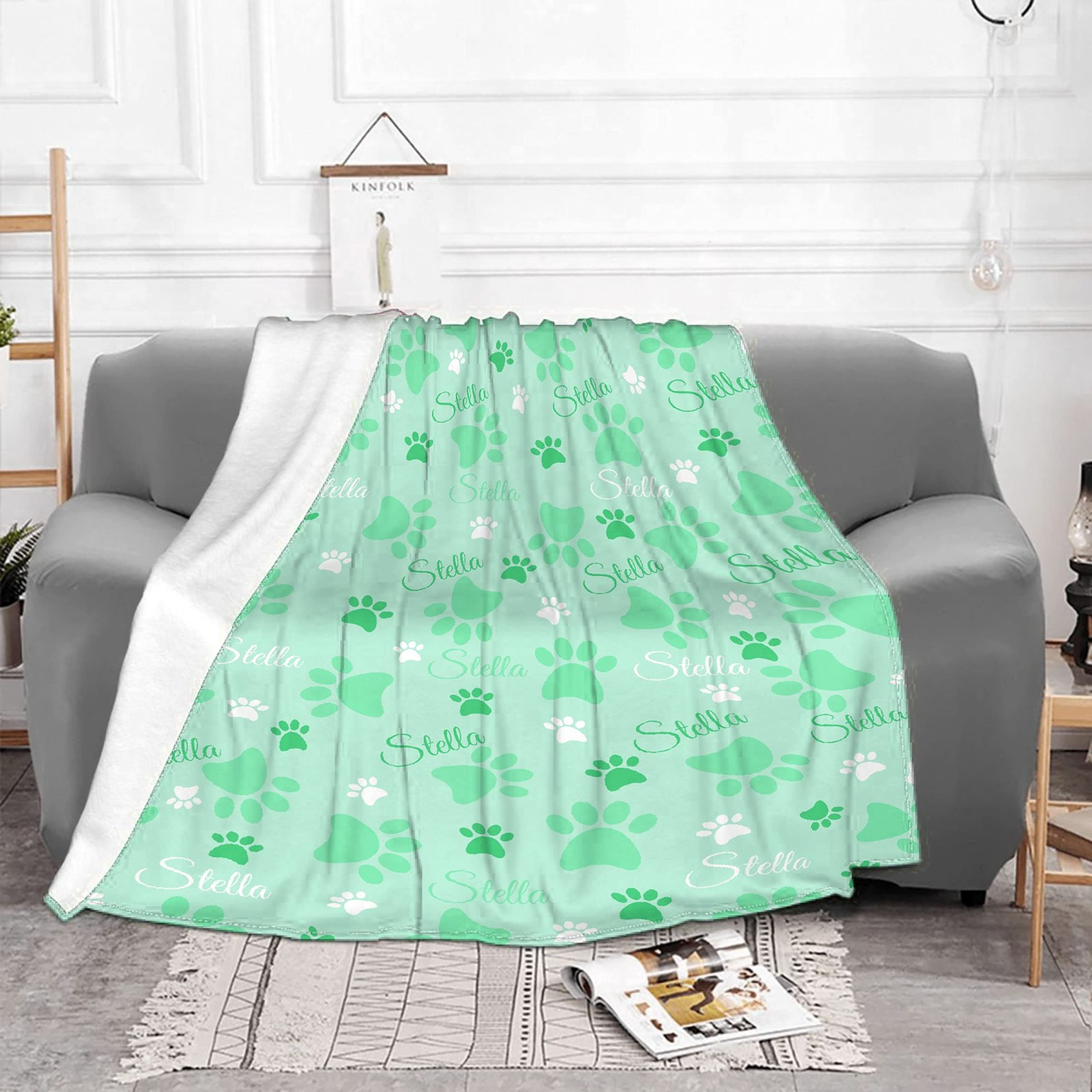 **Personalized Dog Blanket with Name - Custom Fleece Pet Blanket for Dogs, Puppies & Dog Lovers - Soft Cozy Throw for Bed, Sofa, Couch & Travel - Perfect Gift for Mom, Dad & Family**    *(Use Cases: Ideal for snuggling at home, keeping pets warm during travel, or as a heartfelt gift for dog lovers.)*