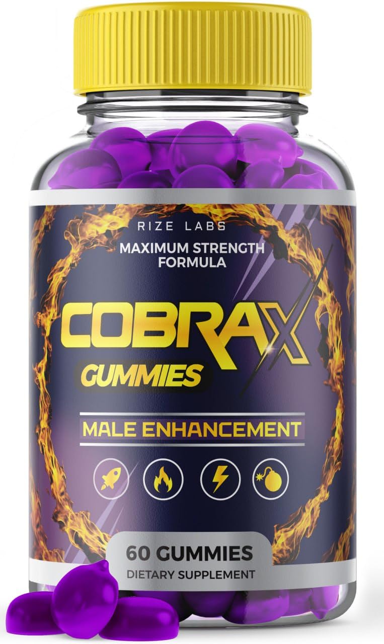 Premium CobraX Male Performance Gummies - Natural Energy & Stamina Booster for Men - 60 Count - Official CobraX Supplement for Enhanced Vitality & Endurance - Perfect for Workouts, Sports & Daily Active Lifestyle