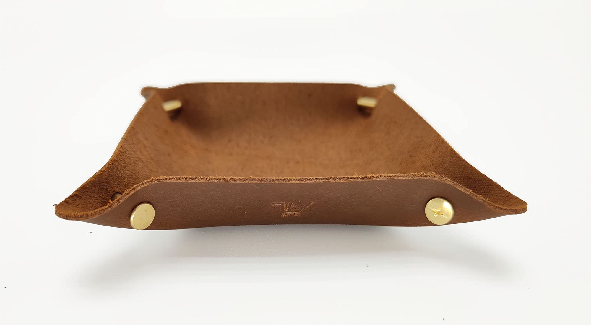 Premium Leather Valet Tray - Entryway Catchall Organizer for Wallets, Watches, Keys & Coins | Nightstand, Office Desk Storage Bowl | Handcrafted Crazy Horse Leather in Cinnamon | Perfect for Home, Office & Travel Accessories Organization