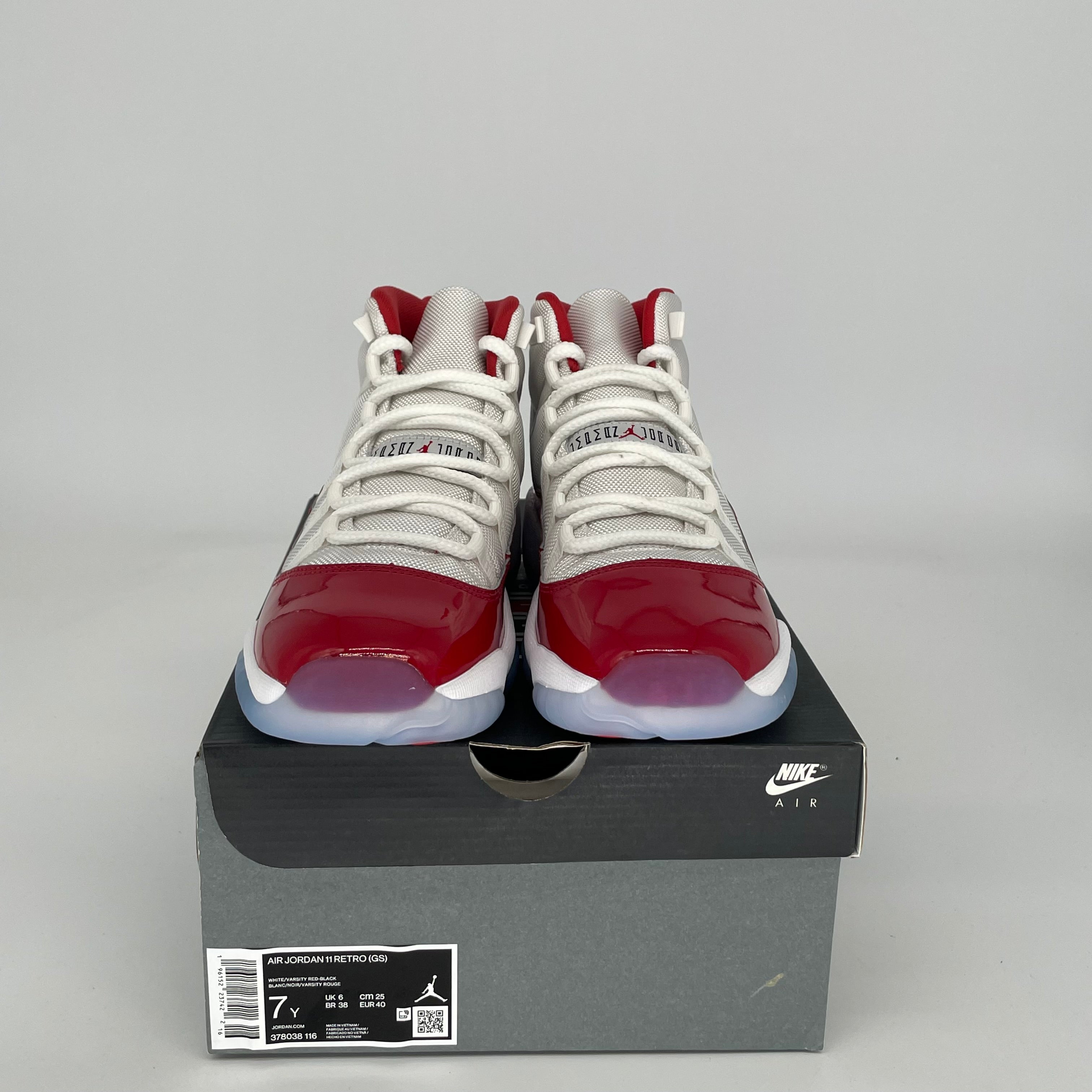 Original Air Jordan 11 Retro 'Cherry' Basketball Shoes - Size 7Y (378038-116) - Perfect for Sneaker Collectors & Court Performance