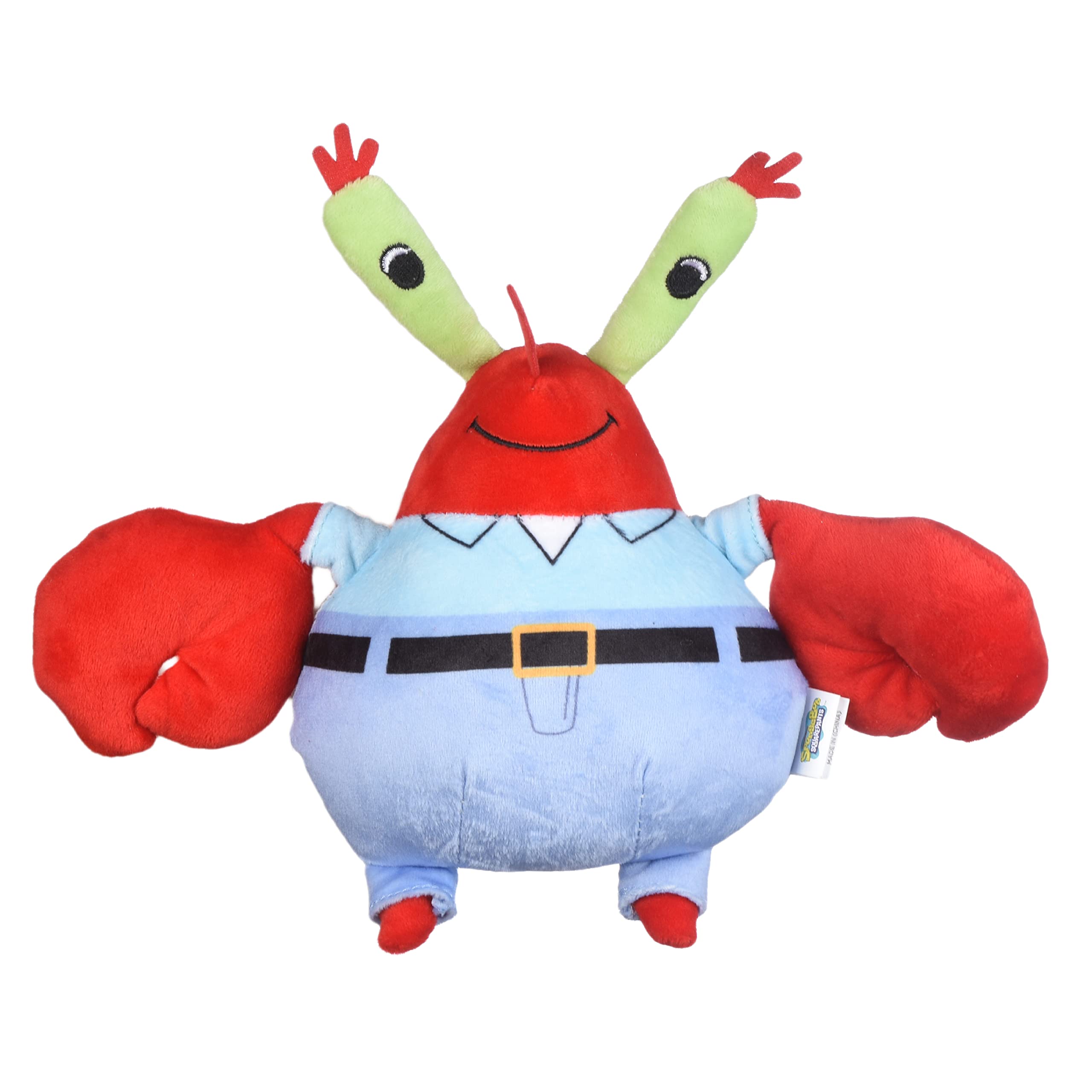 SpongeBob SquarePants Mr. Krabs Plush Dog Toy - 9 Inch Soft Squeaky Crab Toy for Small & Medium Dogs | Durable Plush Fabric Pet Chew Toy | Perfect Gift for SpongeBob Fans | Great for Playtime, Training & Cuddling