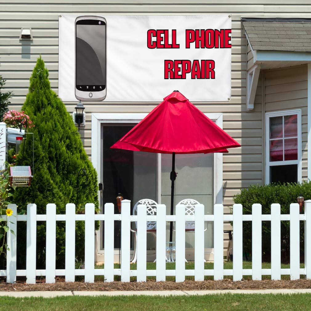 Durable 60x144 Inches Vinyl Banner for Outdoor Advertising, Yard Signs & Cell Phone Repair - Weatherproof with 10 Grommets - Perfect for Retail, Industrial & Event Signage