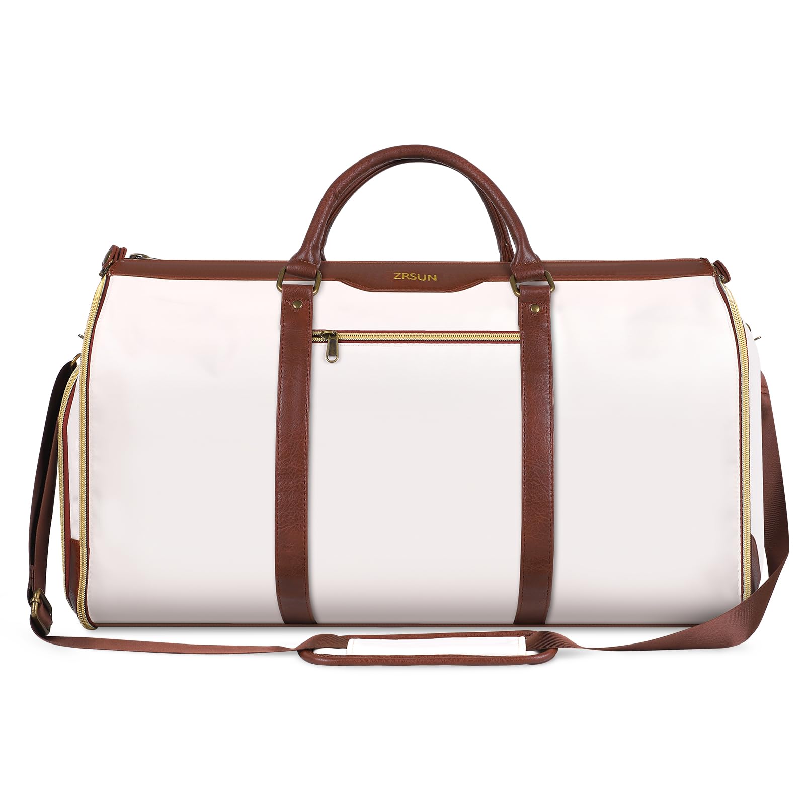 Premium Travel Garment Bag with Shoe Compartment - Convertible Carry-On Suitcase & Duffel Bag for Business Trips & Weekend Getaways - Wrinkle-Free Clothes Organizer for Men & Women - Ideal for Airplane, Hotel & Wedding Travel (Beige)