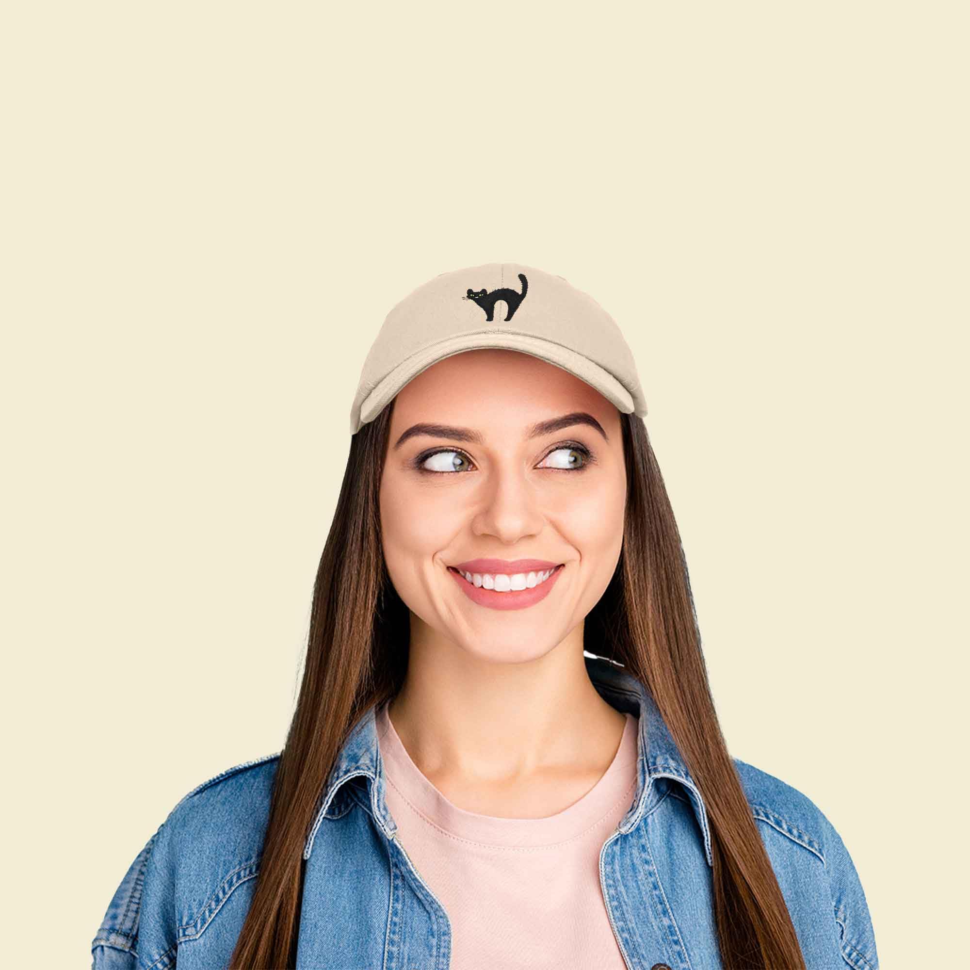 Black Cat Baseball Cap for Women - Cute Halloween Hat with Ears - Perfect for Costume Parties, Cosplay & Everyday Wear