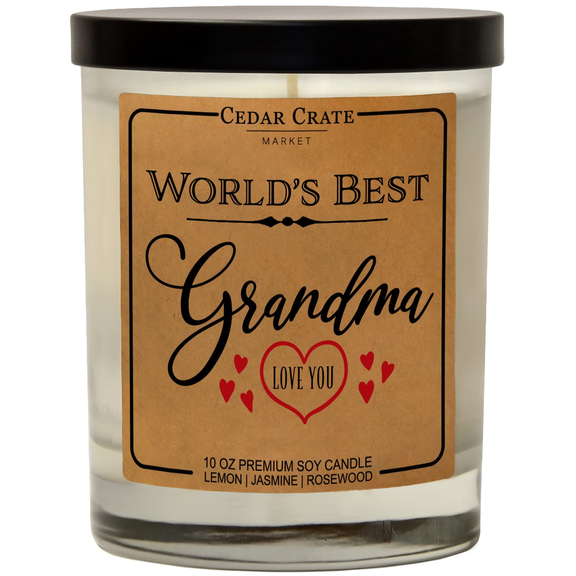 World's Best Grandma Candle - Funny & Heartwarming Gift for Grandmothers, Nana Birthday Present from Grandkids | Perfect for Mother's Day, Christmas & Family Celebrations