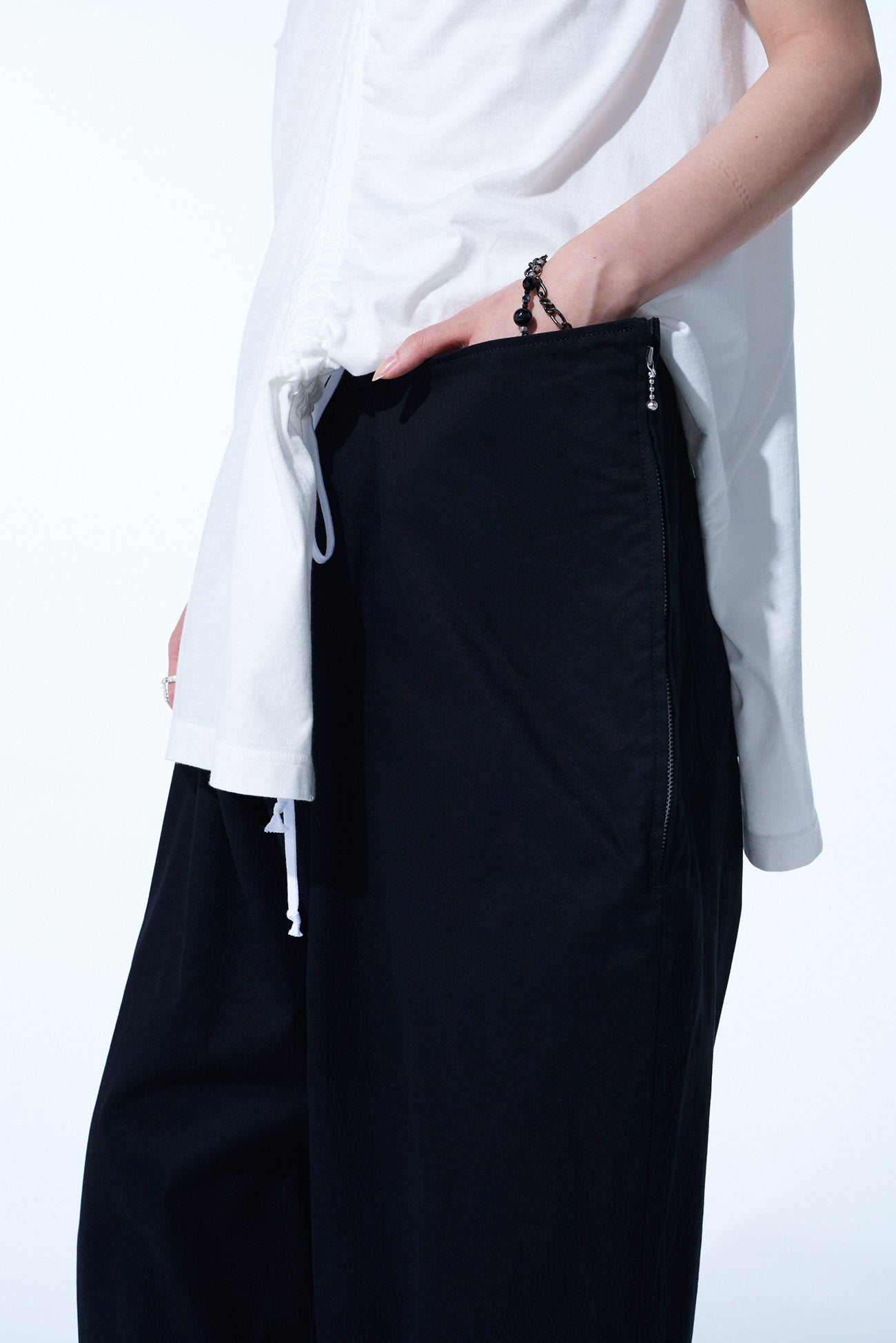 **Cotton Twill Drawstring Wide Leg Pants with Side Zip Pockets - Comfortable Casual Pants for Women, Lounge Wear, Travel & Everyday Outfits**