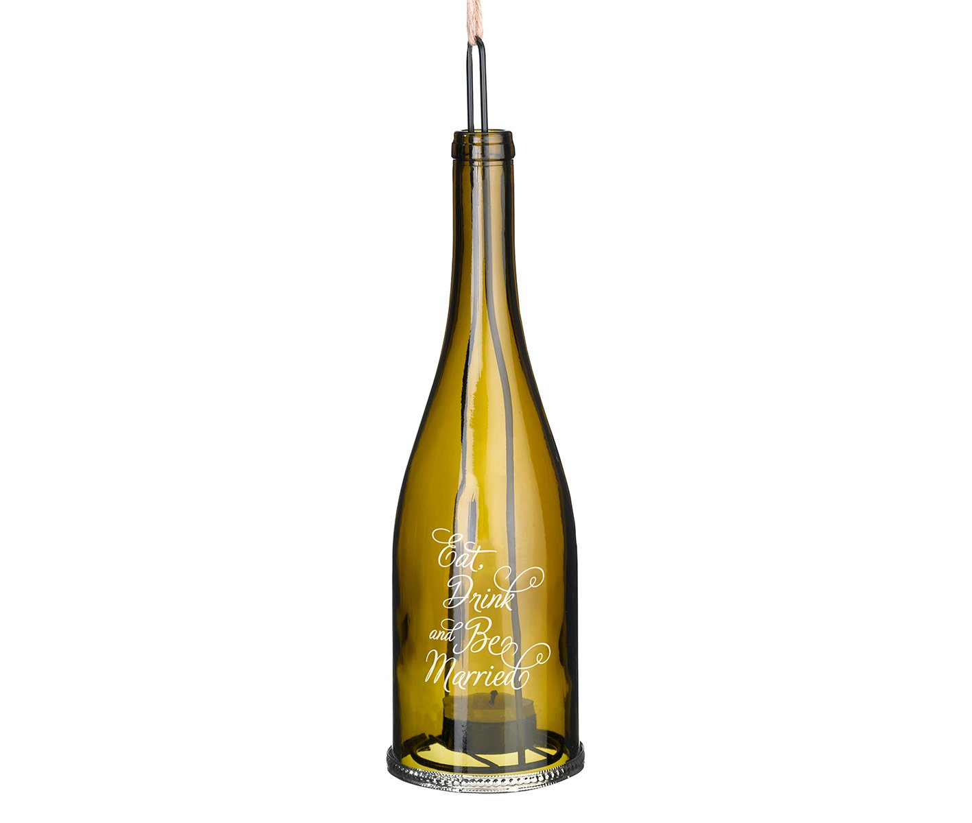 Lillian Rose White Rustic Wine Bottle Tea Light Holder with Gift Box - Perfect for Wedding Decor, Romantic Dinner, and Home Ambiance Lighting
