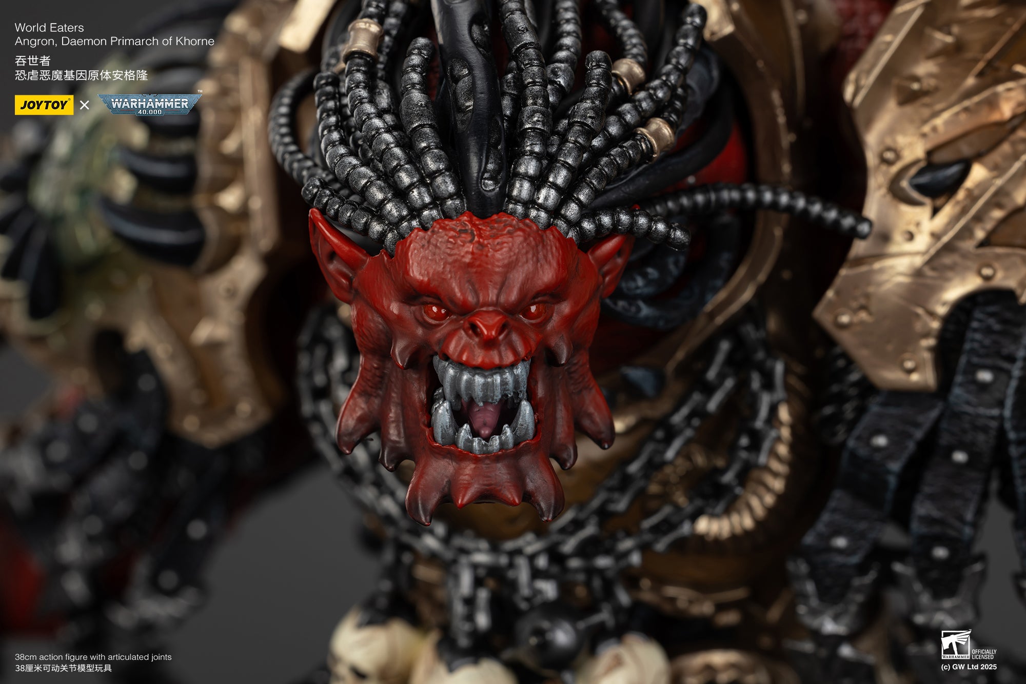 Pre Order 1/18 JOYTOY 3.75 Inch Warhammer 40K Action Figure - World Eaters Angron Daemon Primarch of Khorne Collectible Model for Display & Gaming Scenes