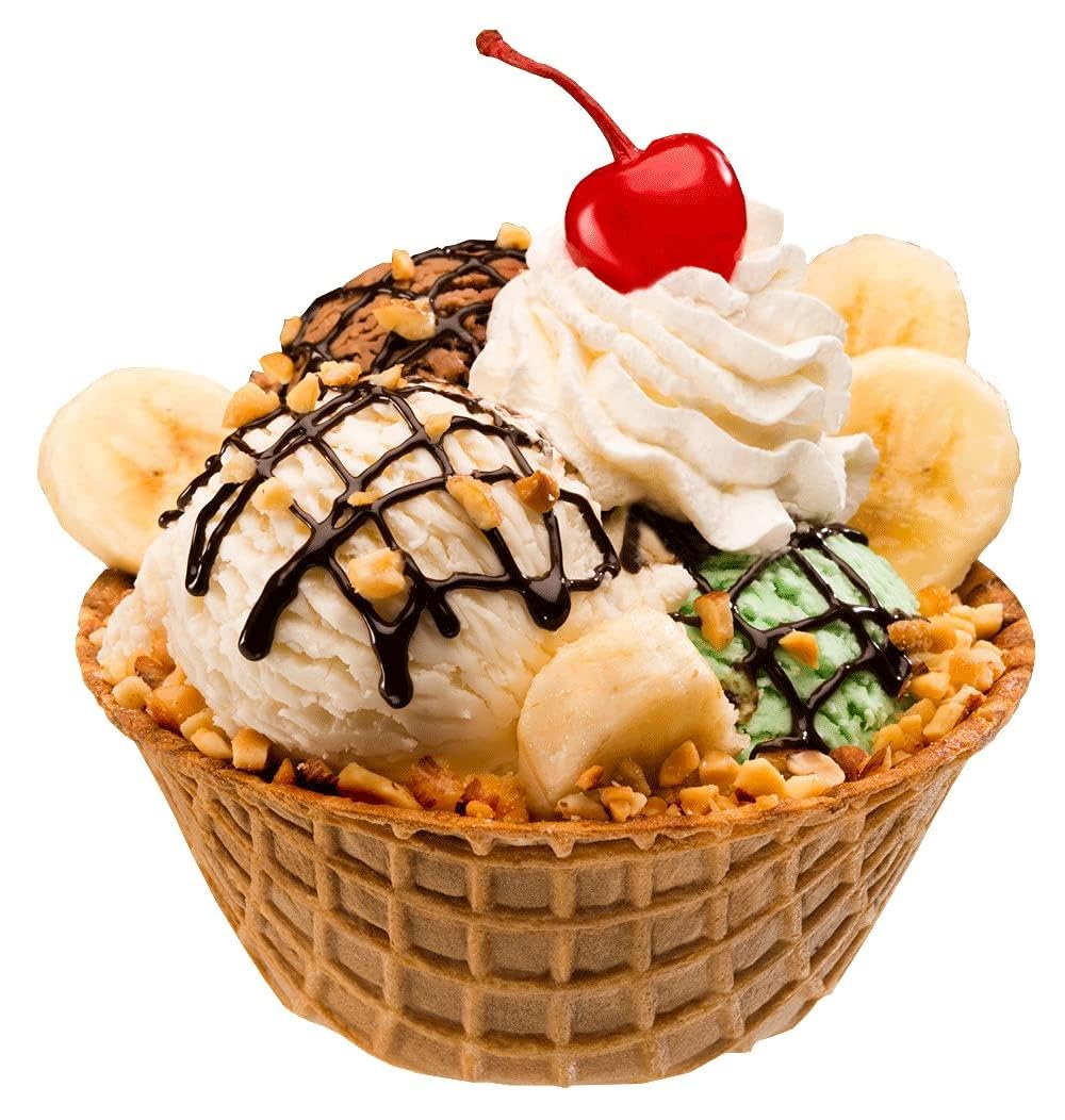 Joy Cone Waffle Bowls - 10 Count Pack of Crispy Sugar Cones for Ice Cream, Desserts & Snacks - Perfect for Sundaes, Parfaits, Fruit Cups & Party Treats