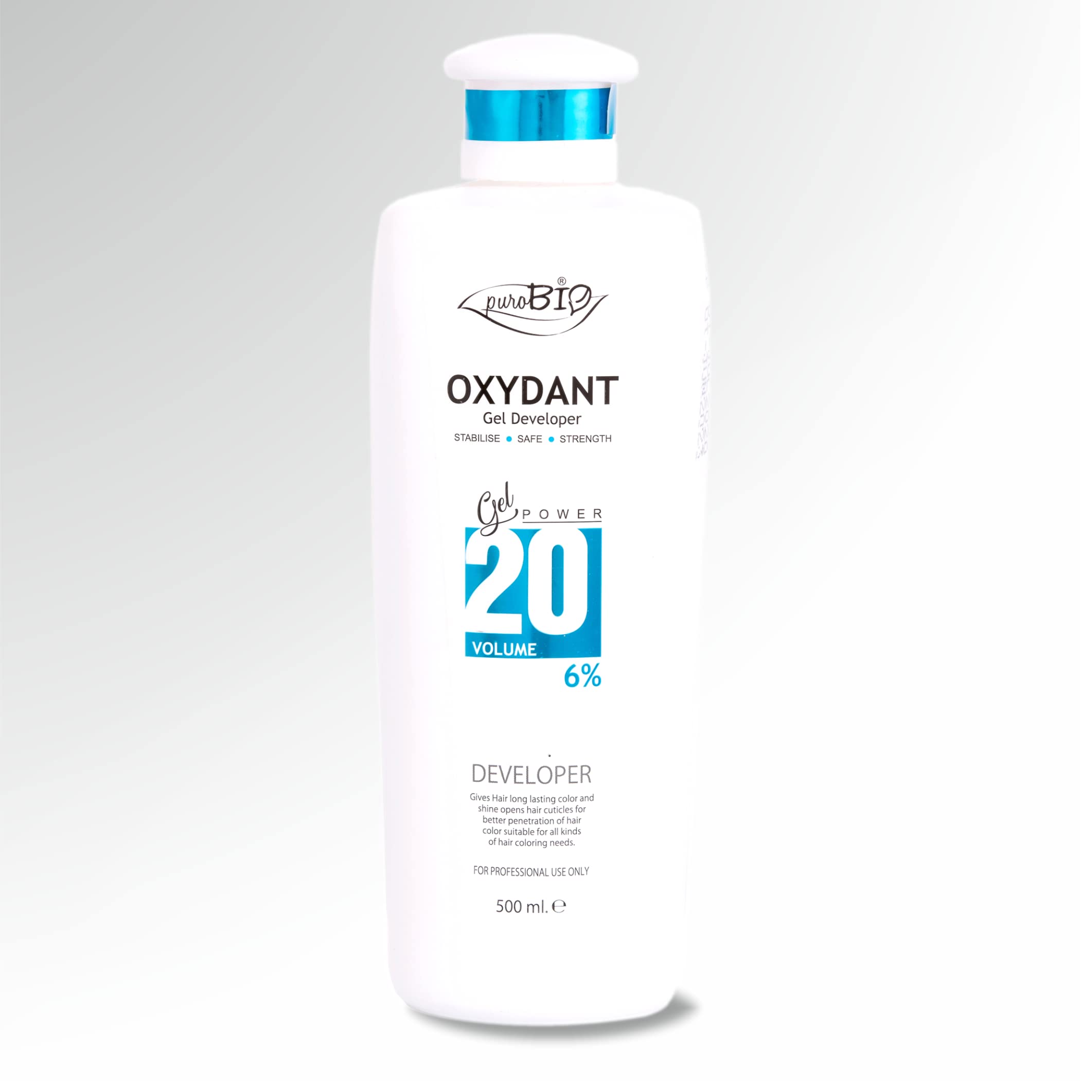 Purobio 20 Volume 6% Oxidant Developer for Hair Color - Professional Hair Dye & Bleaching Developer (500ml) | Achieve Perfect, Even Color Results | Ideal for Salon Use, Home Hair Coloring, Highlights & Bleaching Treatments