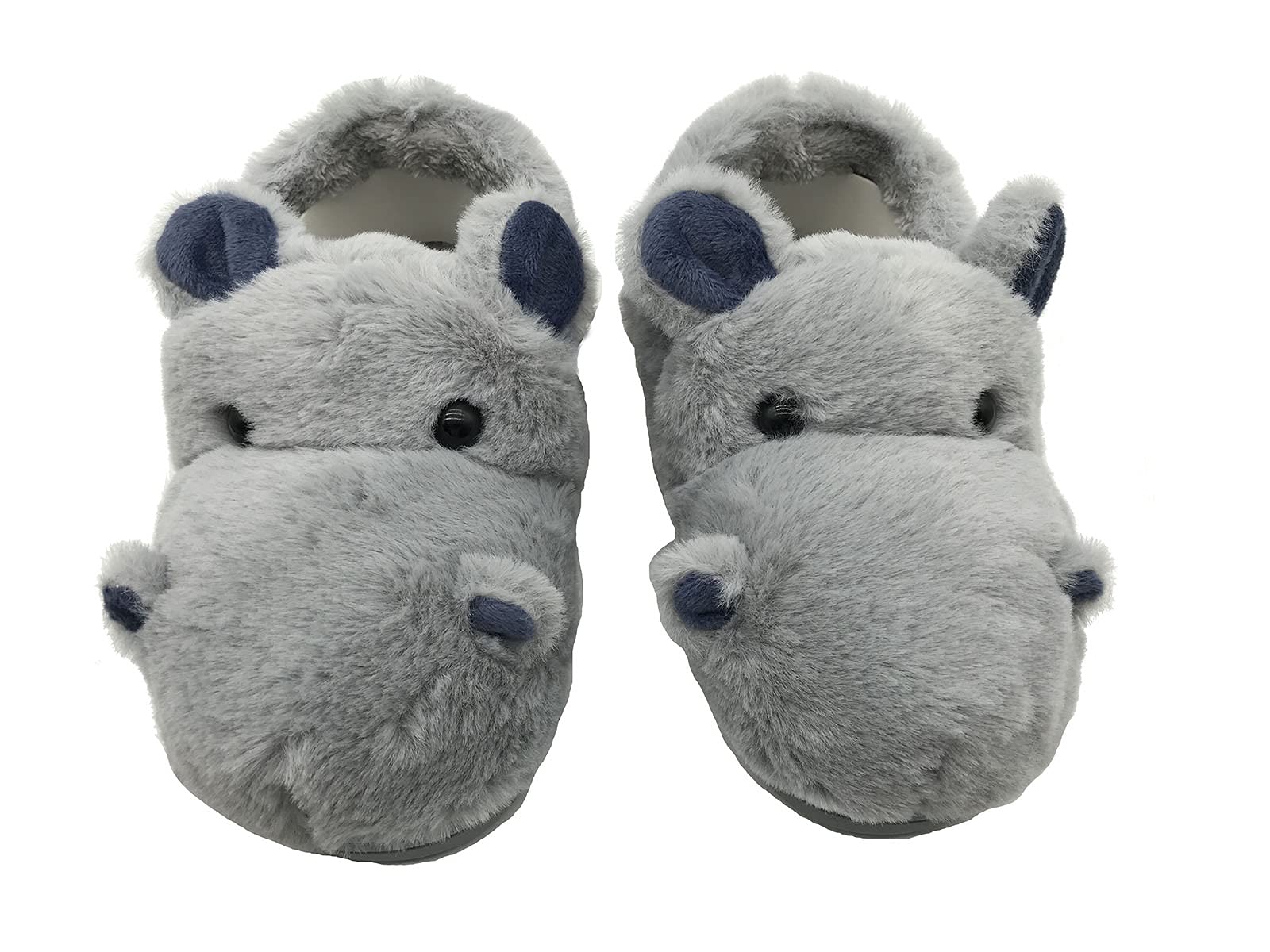Seemehappy Furry Hippo Kids Slippers - Soft & Cozy Toddler House Slippers for Boys & Girls, Non-Slip Sole, Perfect for Indoor Play, Bedtime & Winter Comfort