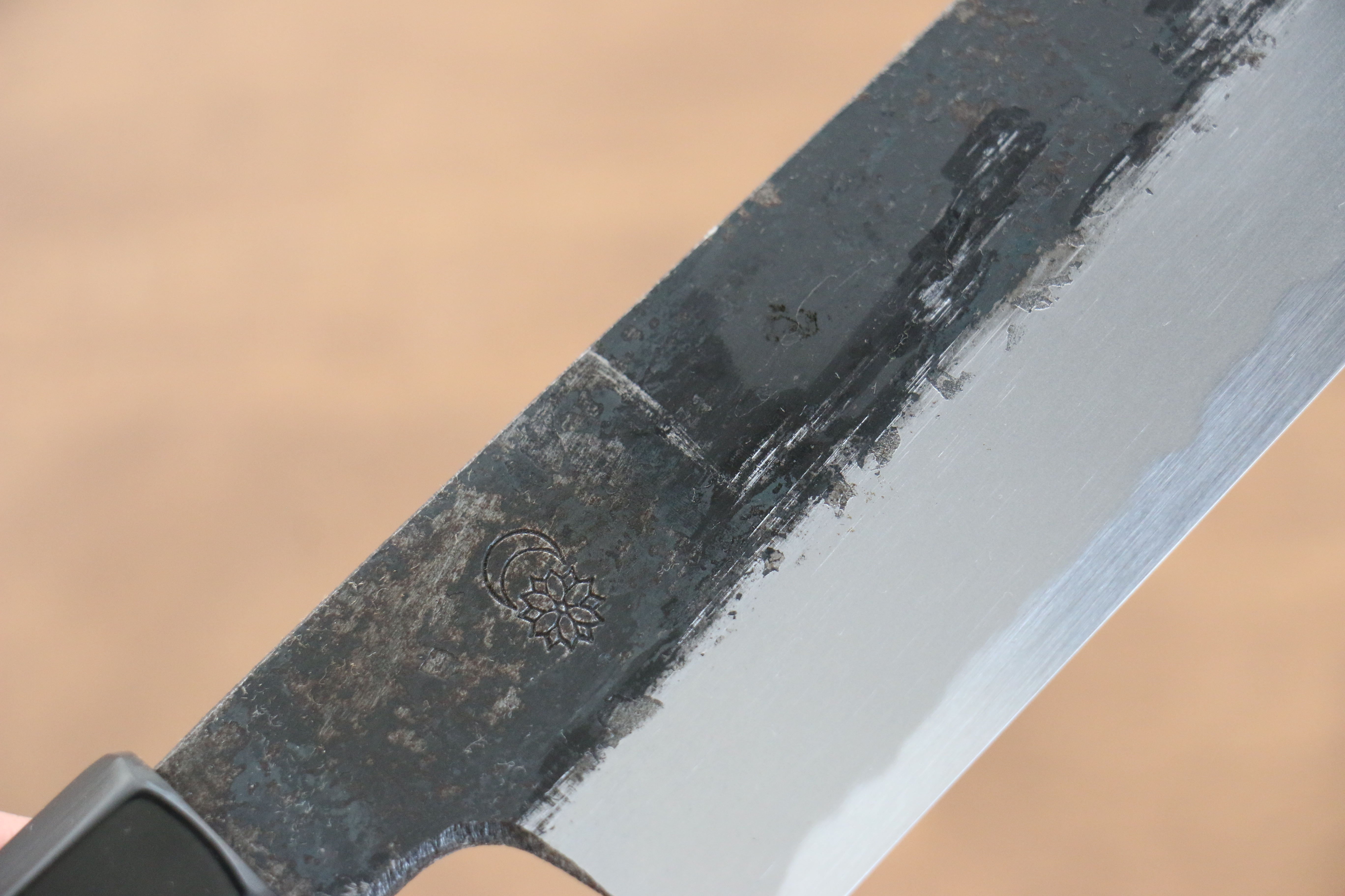 Premium Kikuzuki White Steel No.2 Kiritsuke Santoku Knife 180mm - Black Finish with Magnolia Wood Handle - Japanese Chef Knife for Slicing, Dicing & Precision Cutting - Perfect for Home Cooks & Professional Kitchens