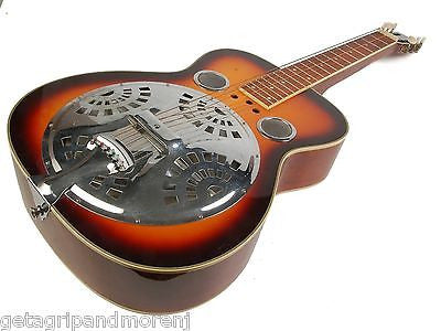 FLINTHILL Square Neck Resonator Guitar Sunburst Finish - High-Quality Dobro Guitar for Bluegrass & Slide Playing - Perfect for Live Performances & Studio Recording