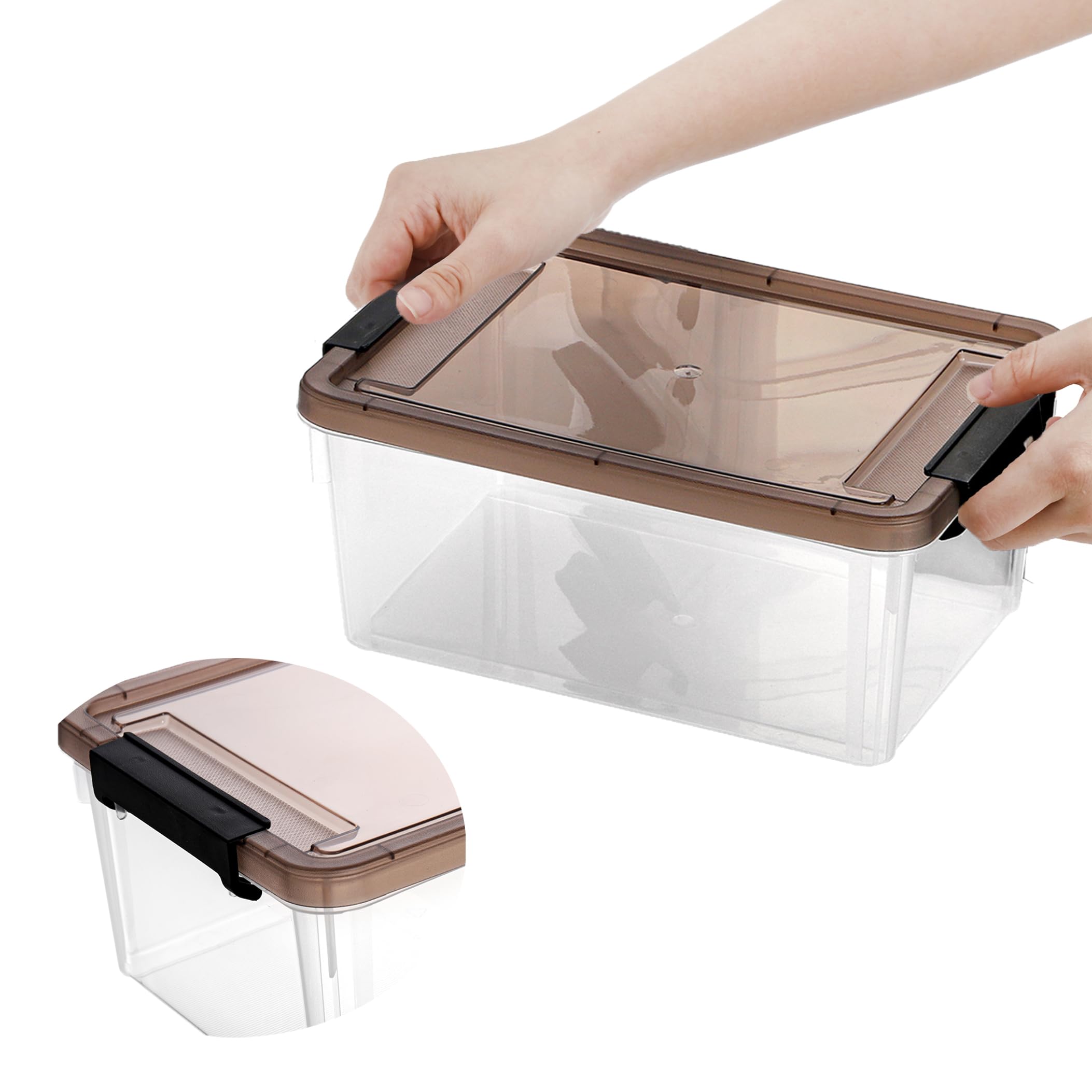 Nicunom 8-Pack 3.2 QT Clear Plastic Storage Bins with Lids - Stackable Organizing Containers for Home, Office, Kitchen & Craft Supplies
