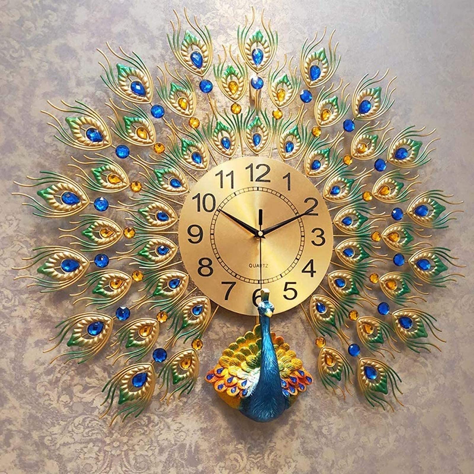 TYLS Silent Wall Clock - Modern European Style Quiet Non-Ticking Wall Clock for Living Room, Bedroom, Office Decor | Home Art Decor & Gift Idea for Housewarming, Wedding, Birthday