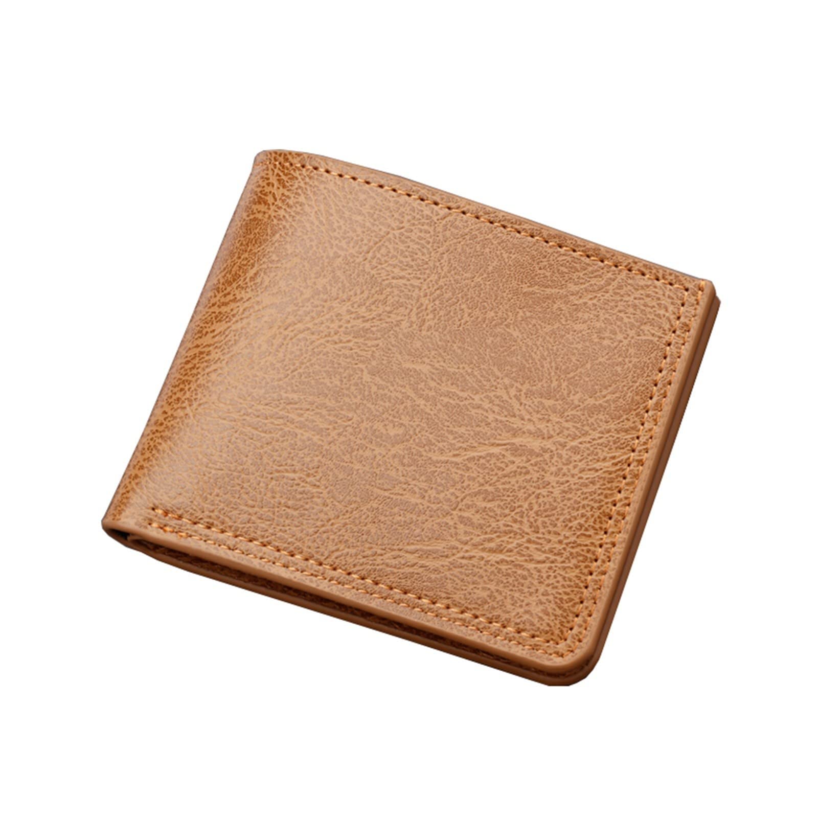 Men's Slim RFID Blocking Leather Wallet - Multiple Card Slots & ID Window - Compact Travel Money Clip Wallet for Business & Everyday Use (Brown)