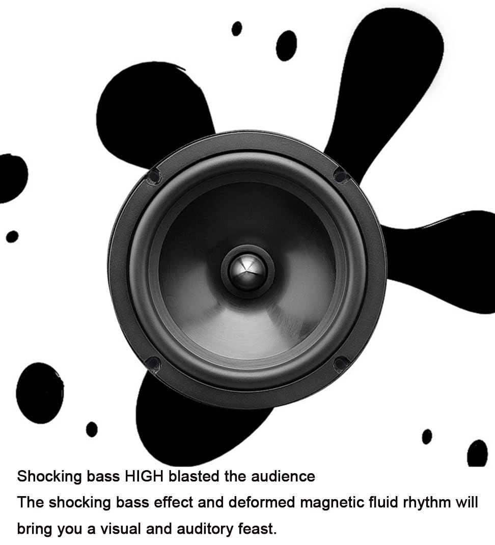 XCSCUK Magnetic Fluid Bluetooth Speakers with Music Visualization, Wireless Home Audio System for Living Rooms, Bedrooms, and Office Spaces (White B)