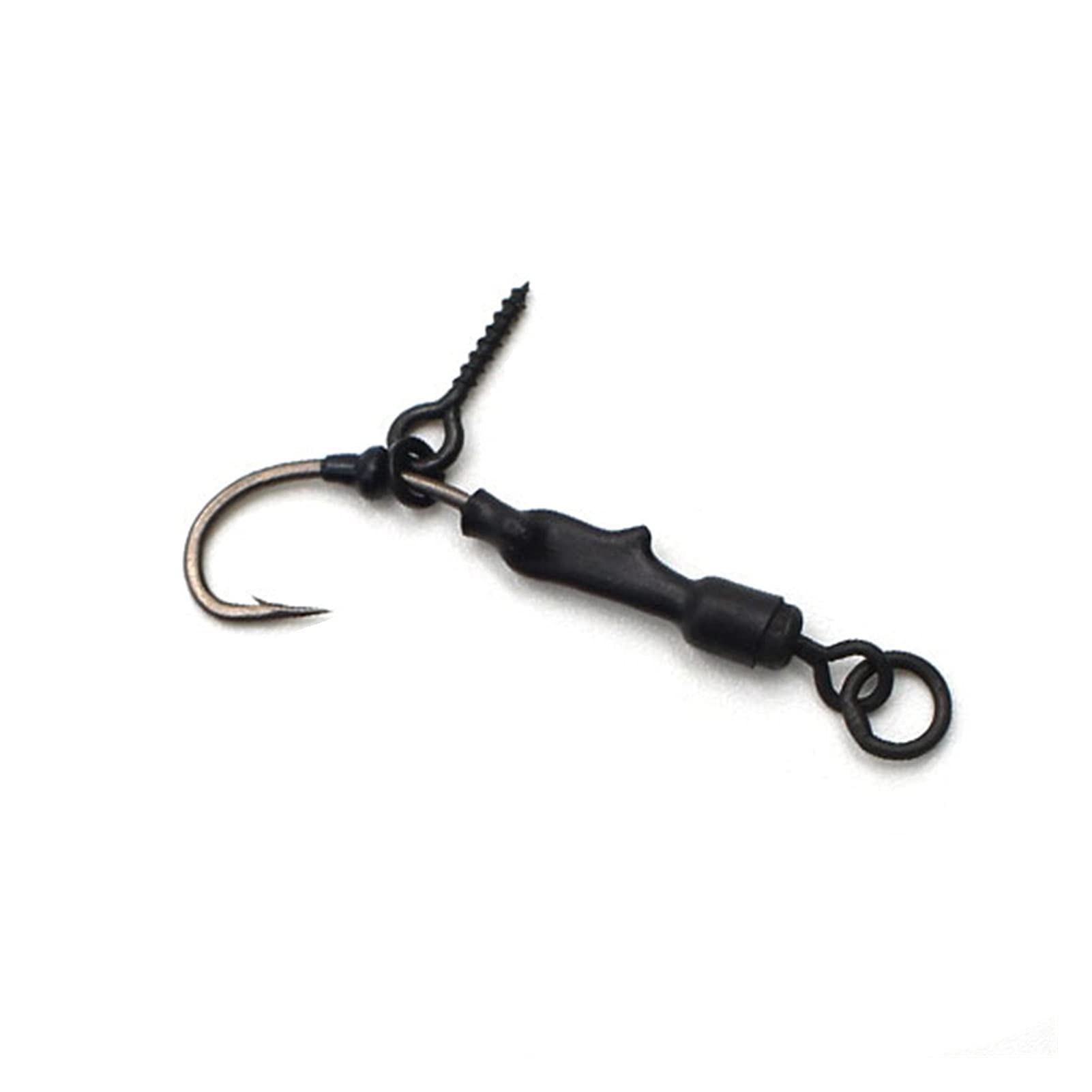 4 Pack Carp Fishing Hair Rigs with Ring Swivel Size 8 Hooks - Pre-Tied Fishing Tackle Accessories for Carp Angling - Perfect for Lake, River, and Pond Fishing