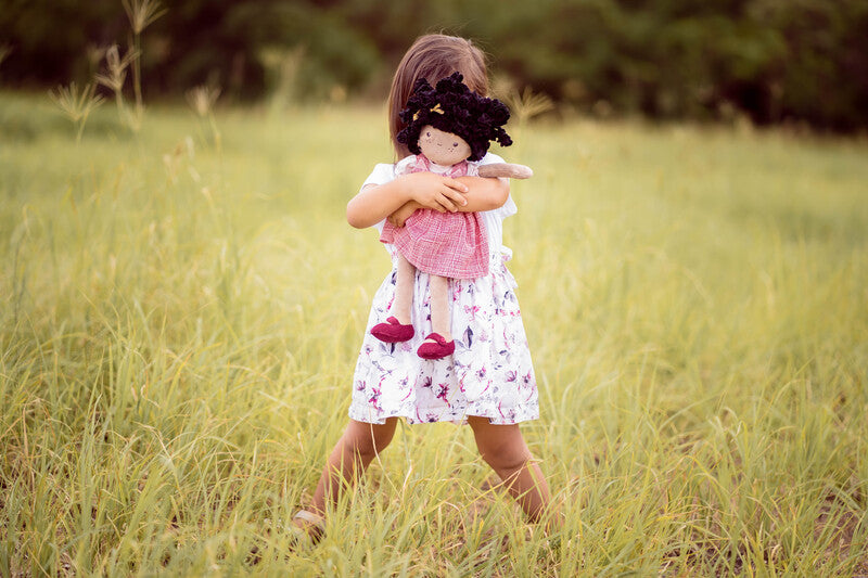 Bonikka Madison Doll with Black Hair - Tikiri Handmade Soft Body Doll for Kids | Perfect for Playtime, Collecting & Gift Giving