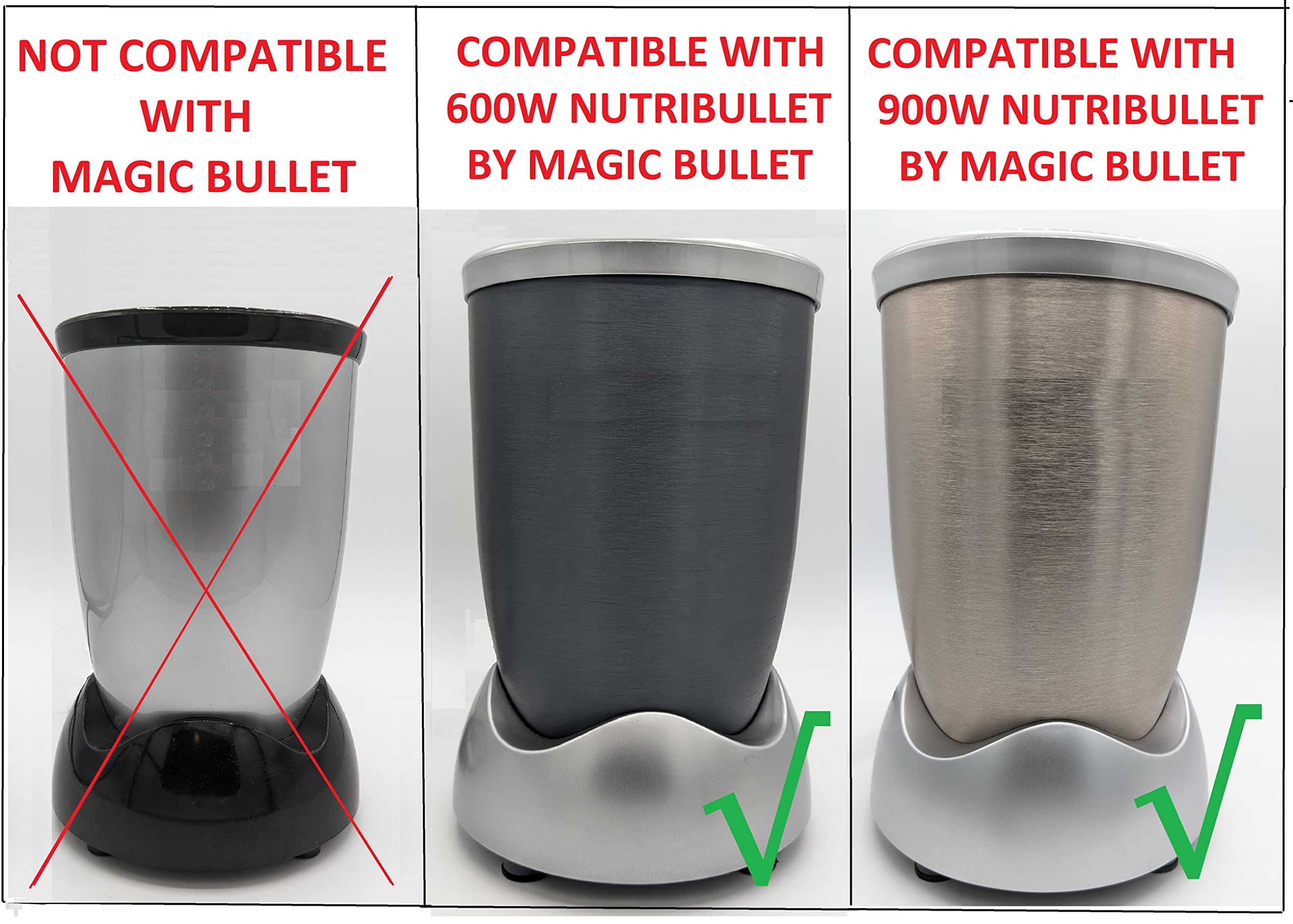 Blendin Replacement Parts - Compatible with Nutribullet 600W, 900W, NB-101B, NB-101S, NB-201, NBR-0601, NBR-1201, NB9-1301 & 900 Pro Series Blenders (Stay Fresh Top Lid) - Perfect for Smoothie Making, Meal Prep & Kitchen Blender Maintenance