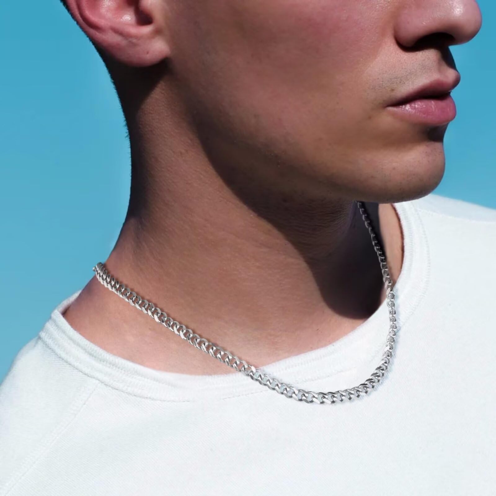 IEFLIFE Men's Cuban Link Chain - Black/Gold/Silver Chunky Necklace for Dad, Husband, Boyfriend, Son | Graduation Gift, Father's Day Present | Perfect for Casual Wear, Special Occasions & Gifting